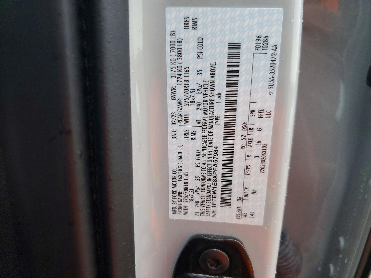 2023 Ford F150 Supercrew Gray vin: 1FTEW1E8XPFA57984