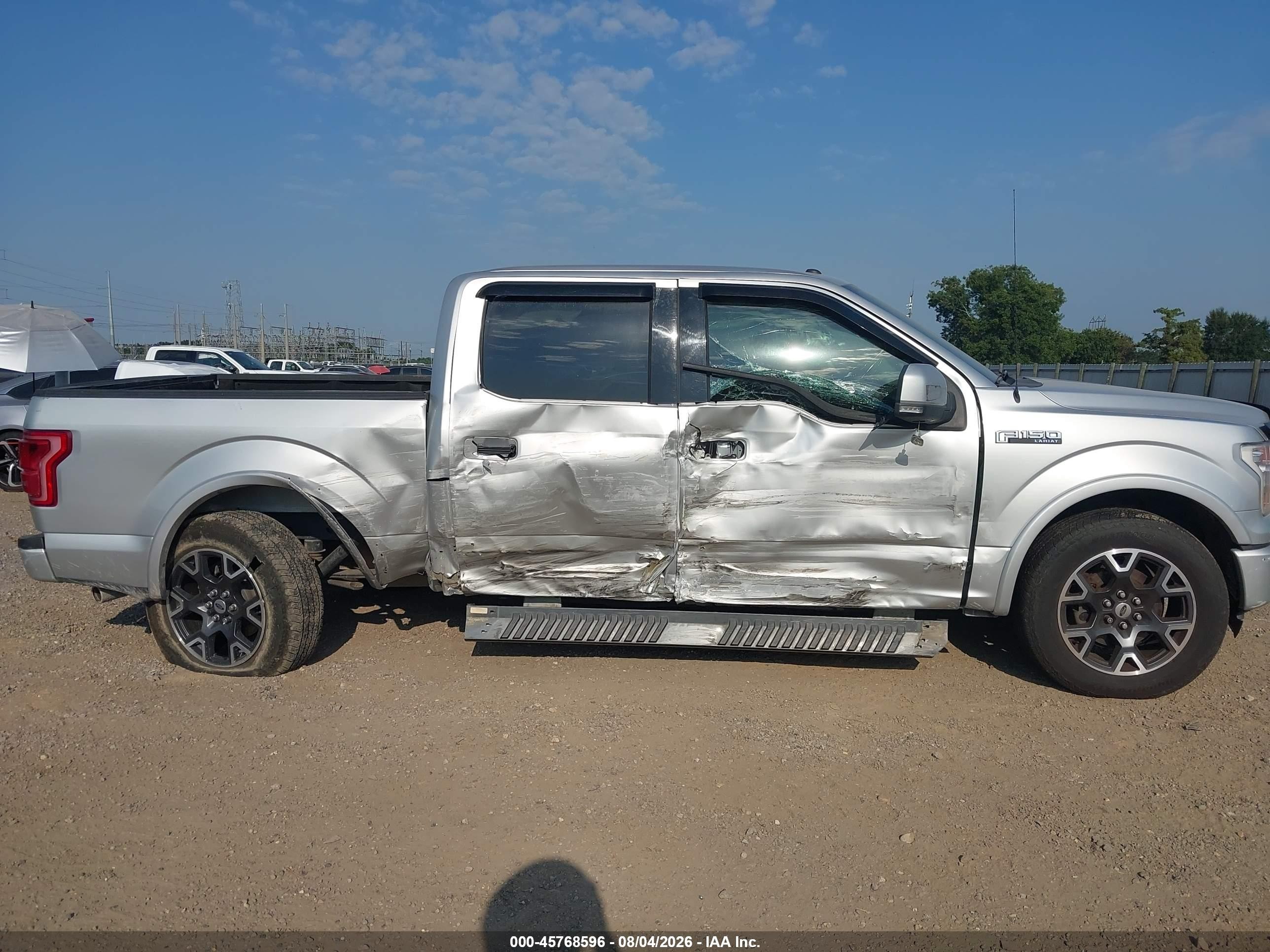 2015 Ford F-150 Lariat Silver vin: 1FTEW1EF0FFA38843