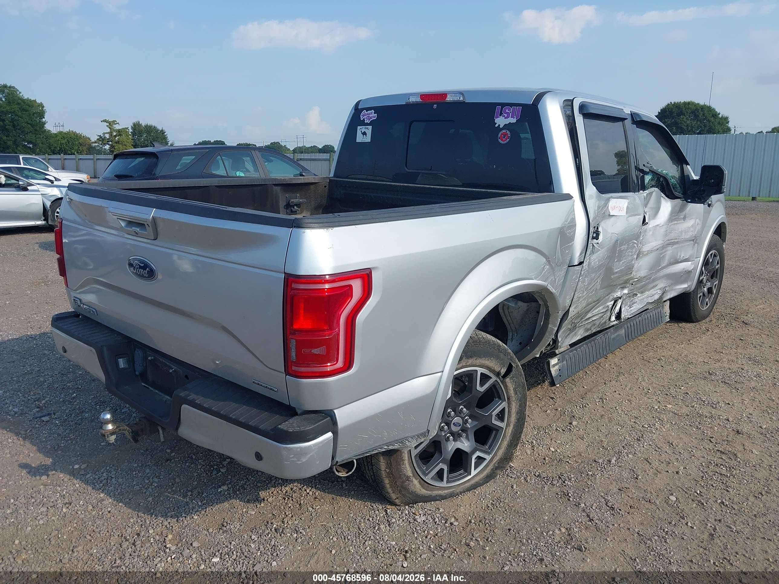 2015 Ford F-150 Lariat Silver vin: 1FTEW1EF0FFA38843