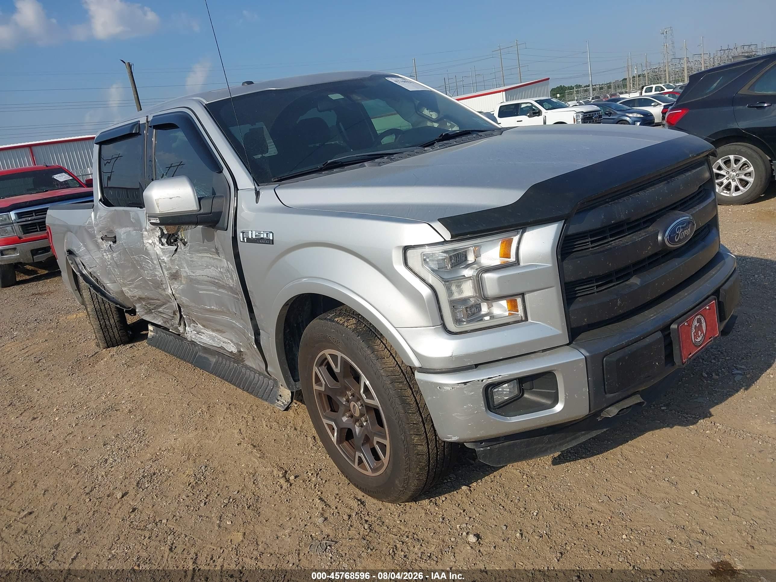 2015 Ford F-150 Lariat Silver vin: 1FTEW1EF0FFA38843