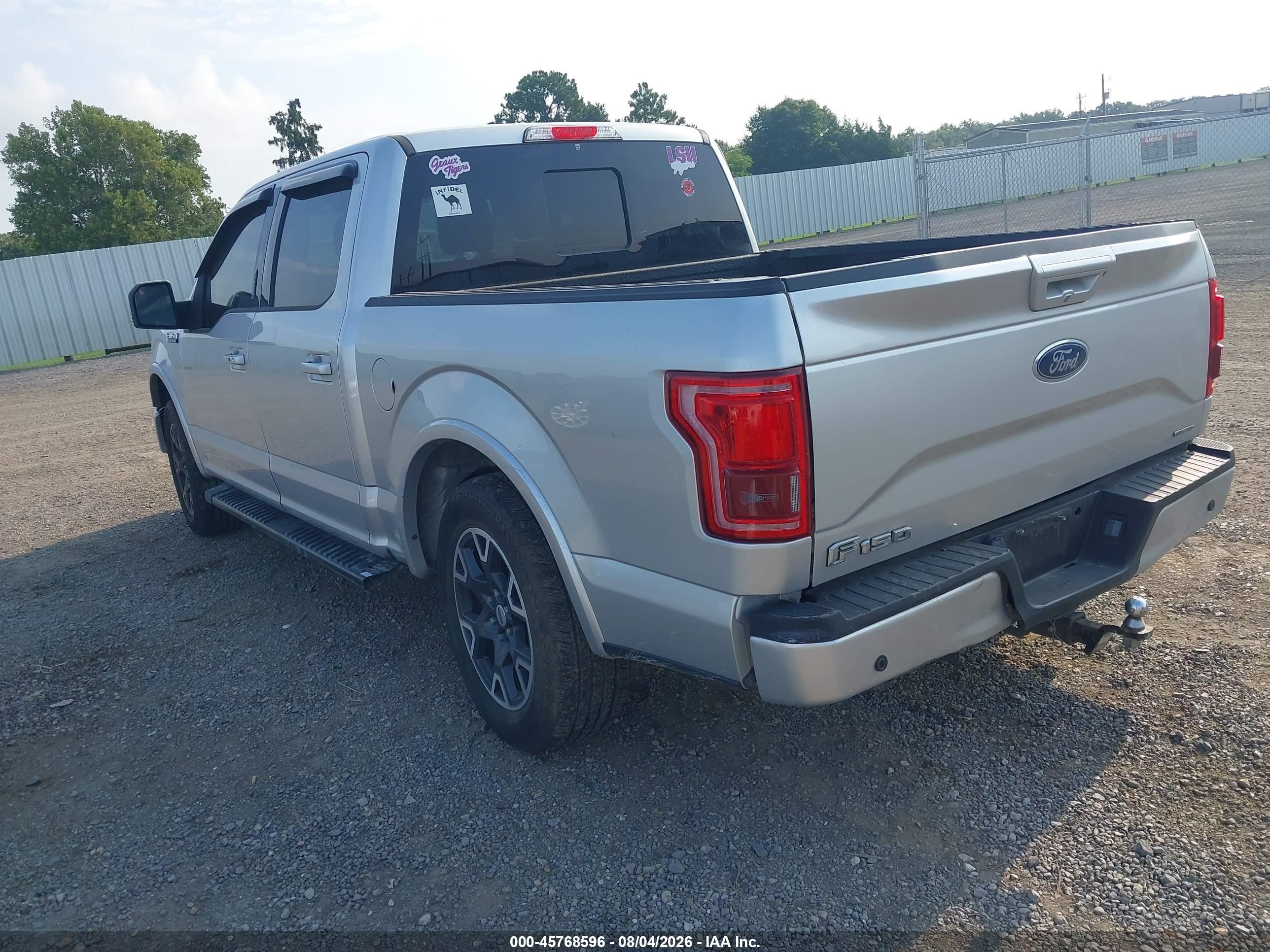 2015 Ford F-150 Lariat Silver vin: 1FTEW1EF0FFA38843