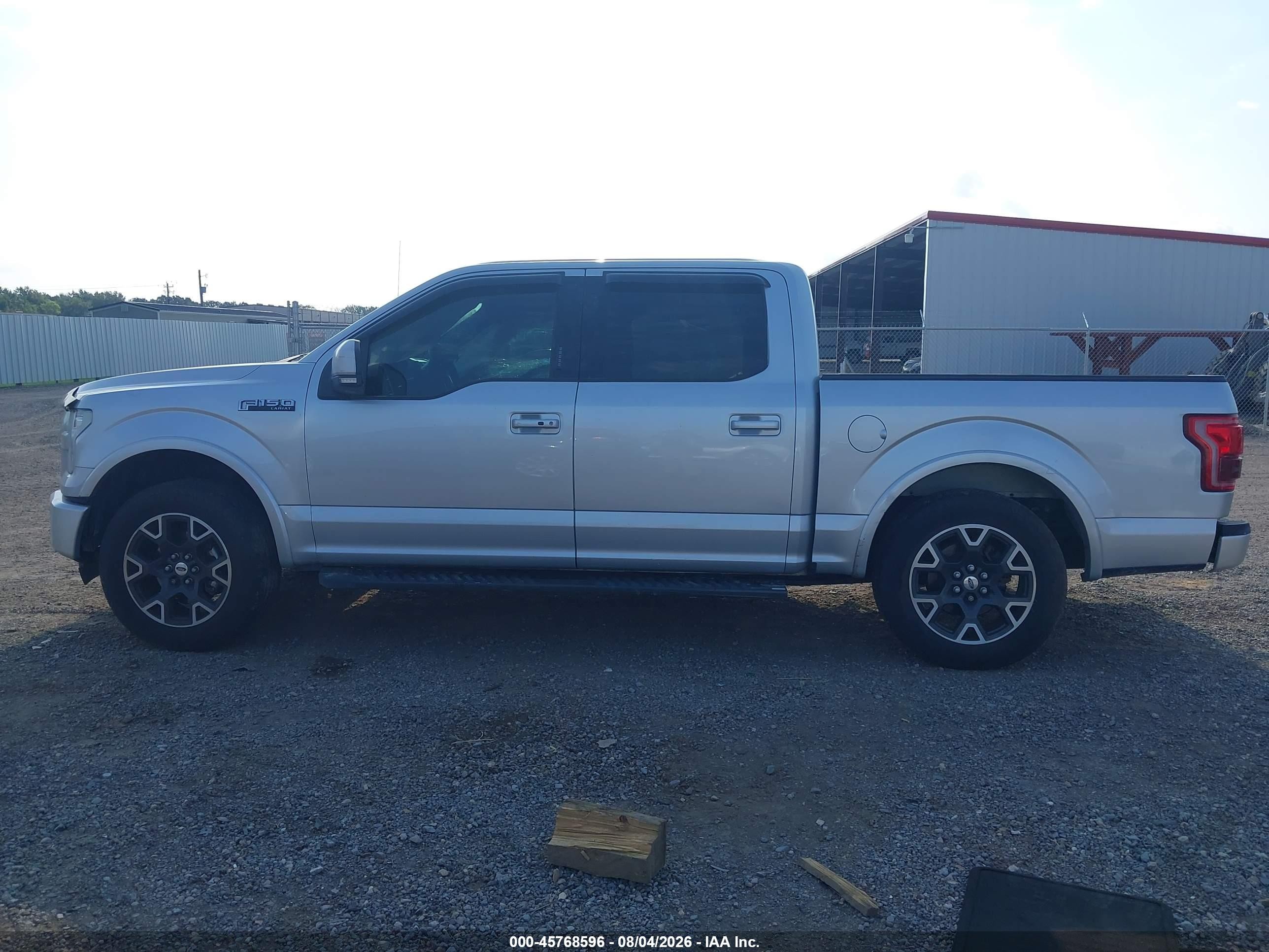 2015 Ford F-150 Lariat Silver vin: 1FTEW1EF0FFA38843