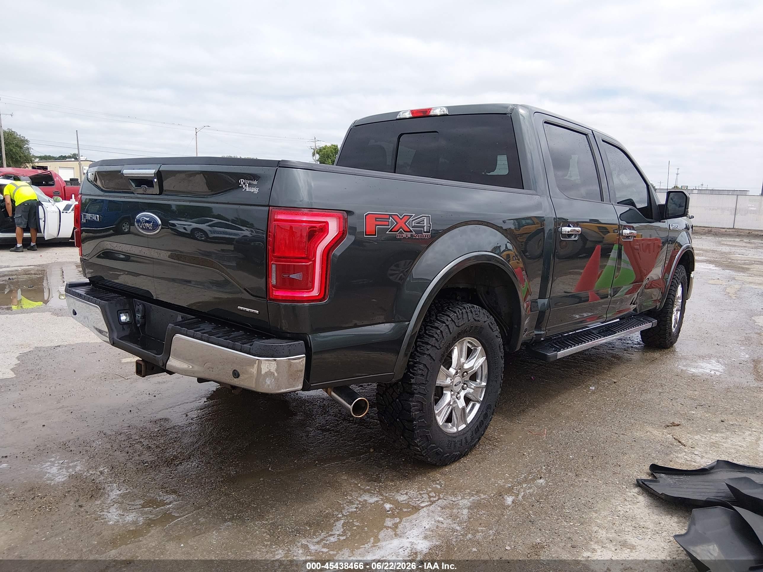 2015 Ford F-150 Lariat Gray vin: 1FTEW1EF0FKE48632