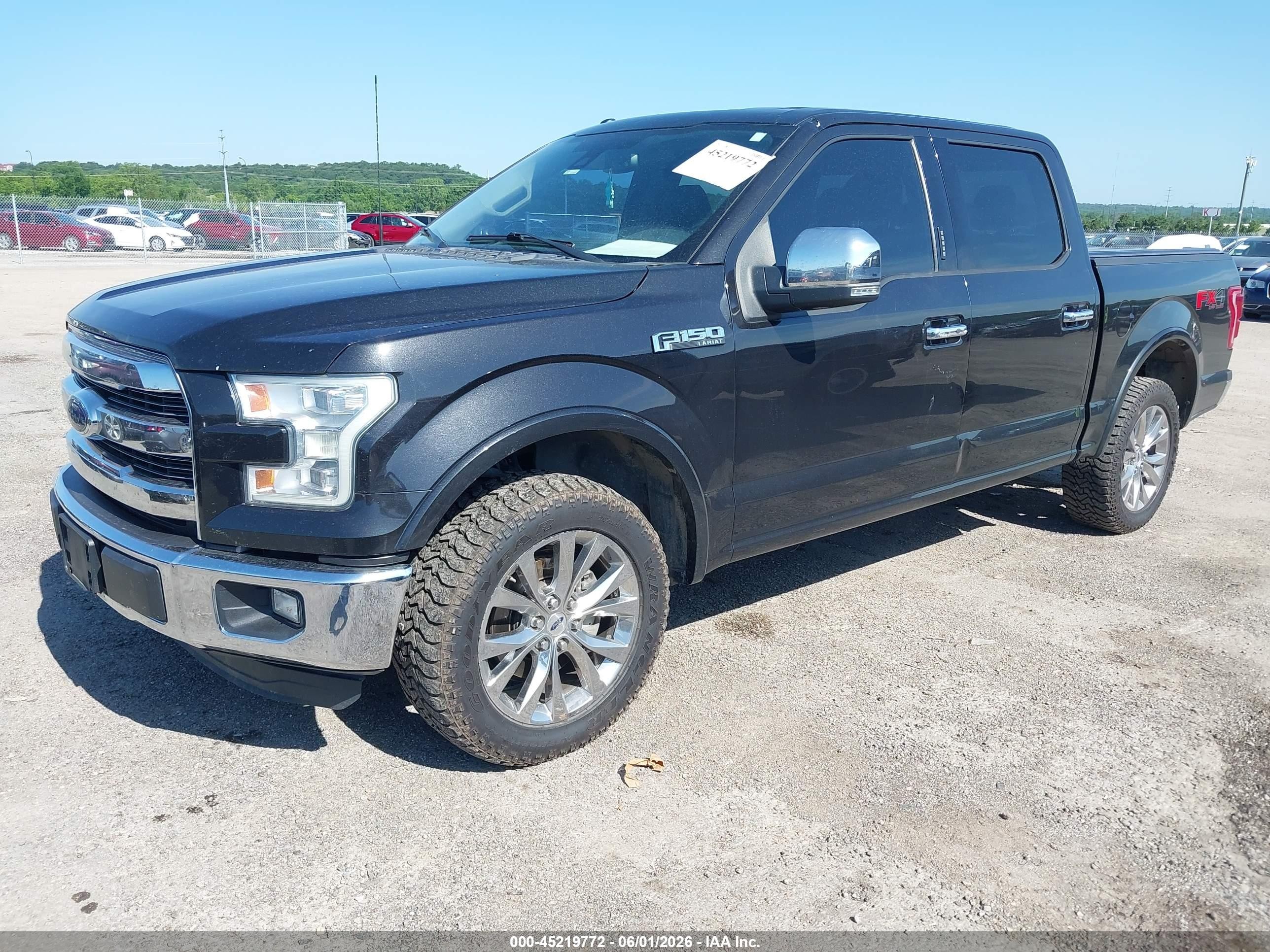 2015 Ford F-150 Lariat Black vin: 1FTEW1EF0FKE85096