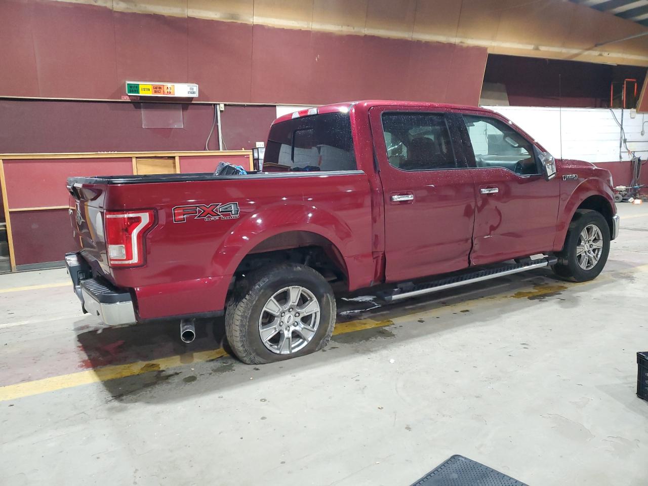 2015 Ford F150 Supercrew Red vin: 1FTEW1EF1FFA22800 Damage: Right Rear Door, Dent(S) W/ Paint Dmg, > 12 Inches