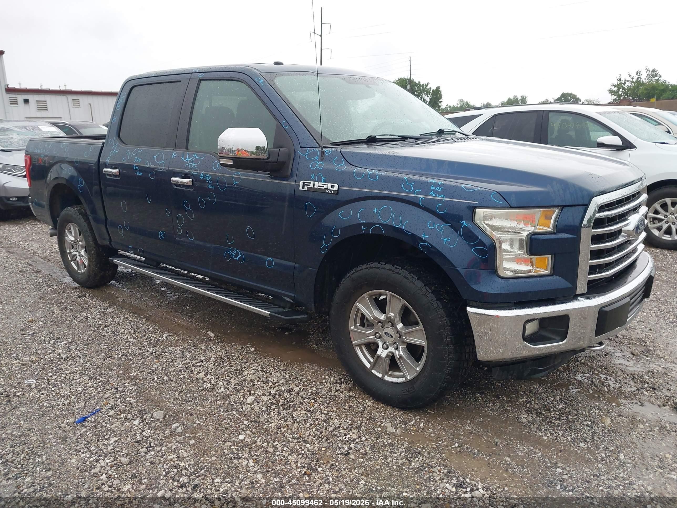 2015 Ford F-150 Xlt Blue vin: 1FTEW1EF1FKD32971