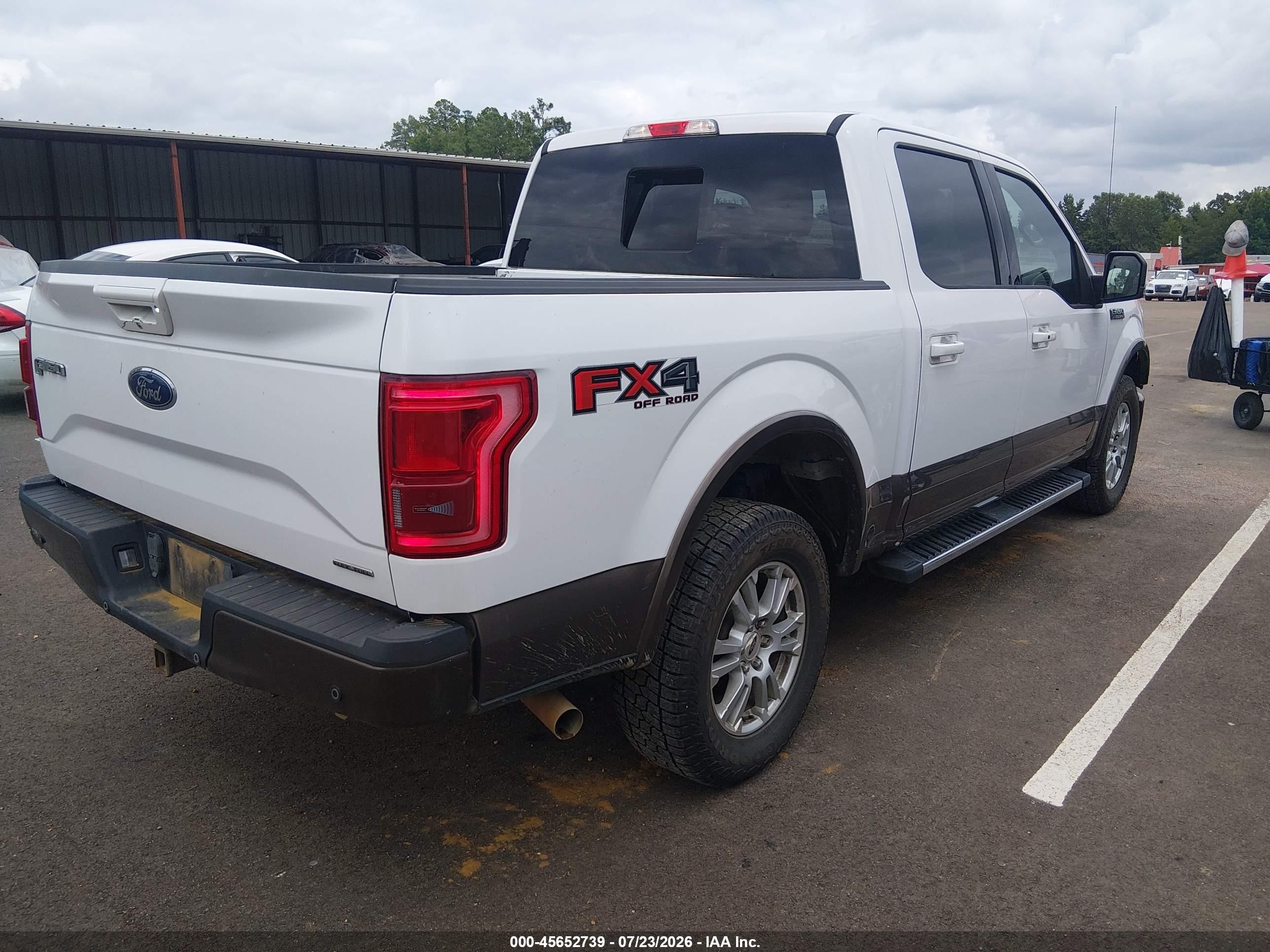 2015 Ford F-150 Lariat White vin: 1FTEW1EF1FKD46708