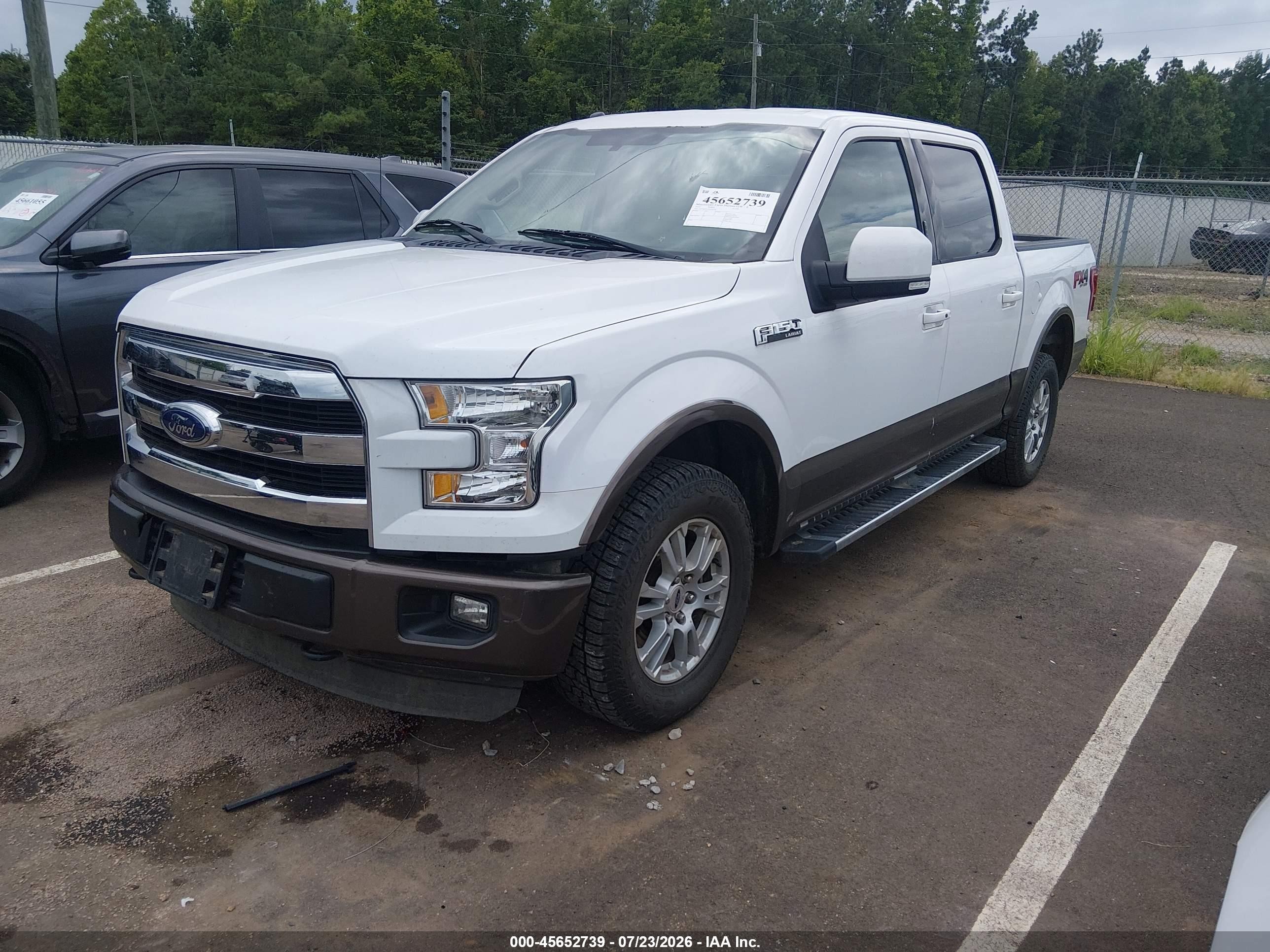 2015 Ford F-150 Lariat White vin: 1FTEW1EF1FKD46708