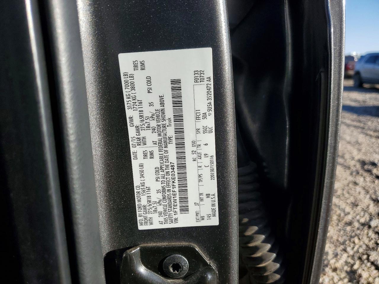 2015 Ford F150 Supercrew Gray vin: 1FTEW1EF1FKE03487
