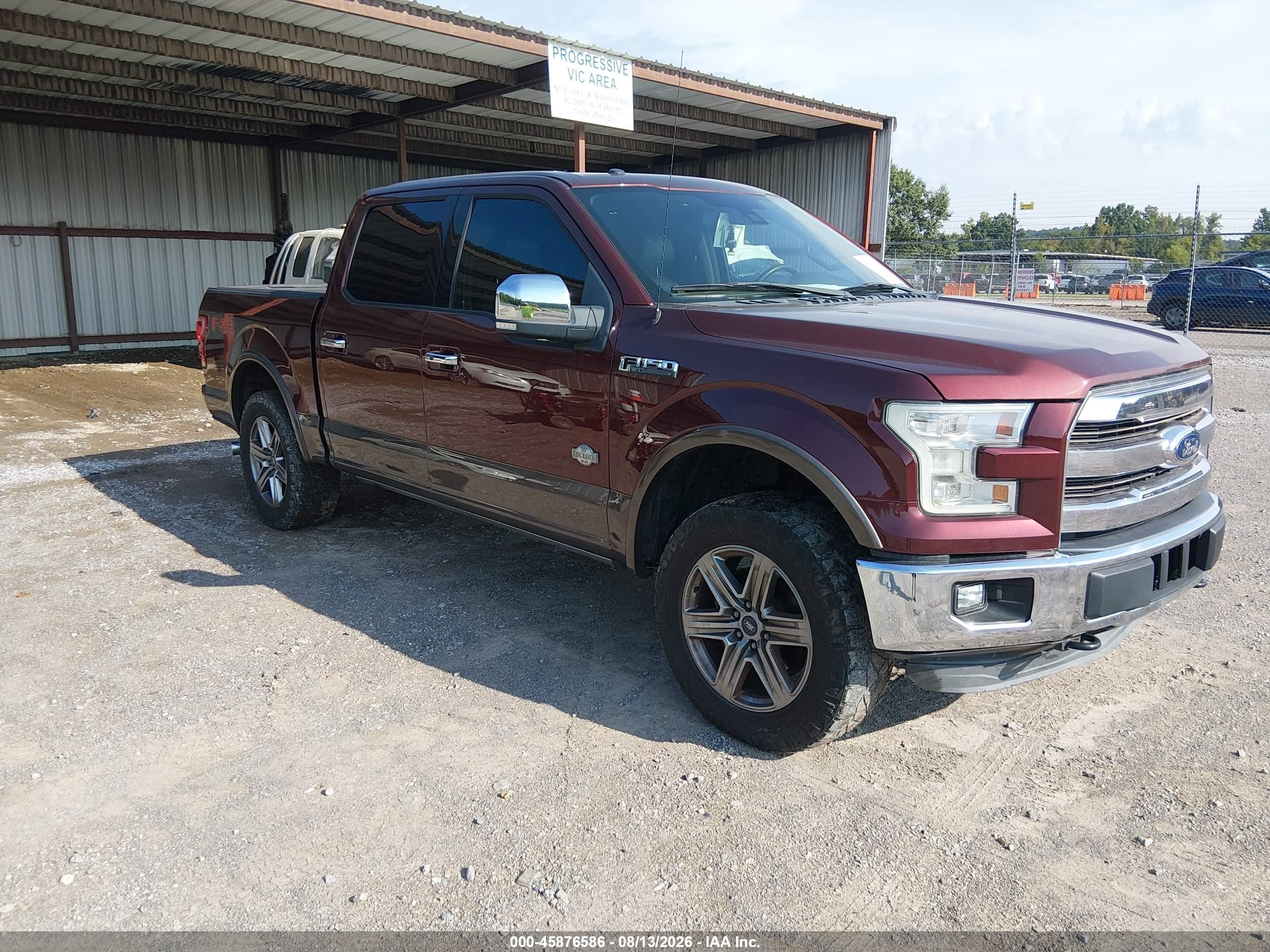 2015 Ford F-150 King Ranch Бордовый vin: 1FTEW1EF2FFA29061