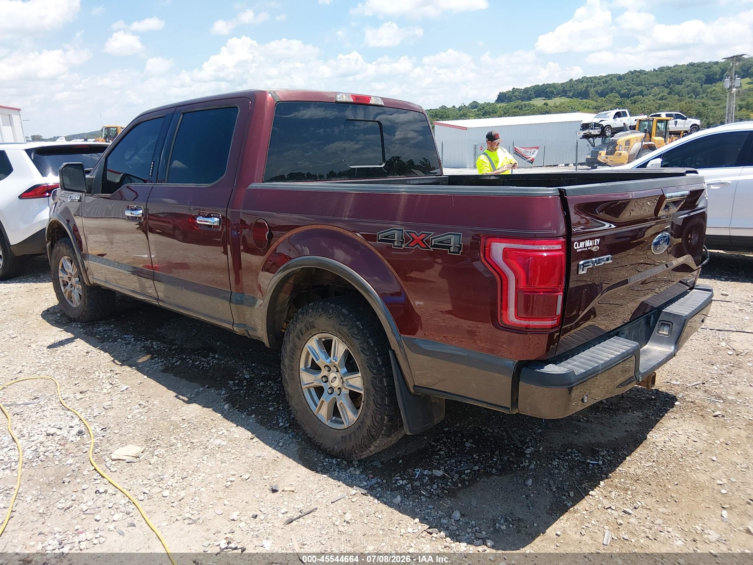 2015 Ford F-150 Lariat Maroon vin: 1FTEW1EF2FKE62273