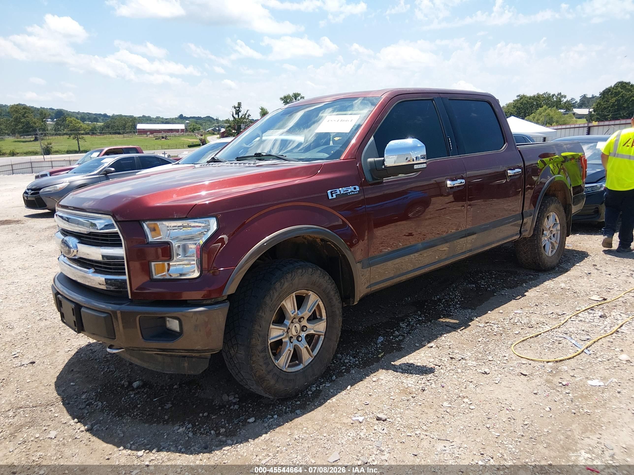 2015 Ford F-150 Lariat Maroon vin: 1FTEW1EF2FKE62273