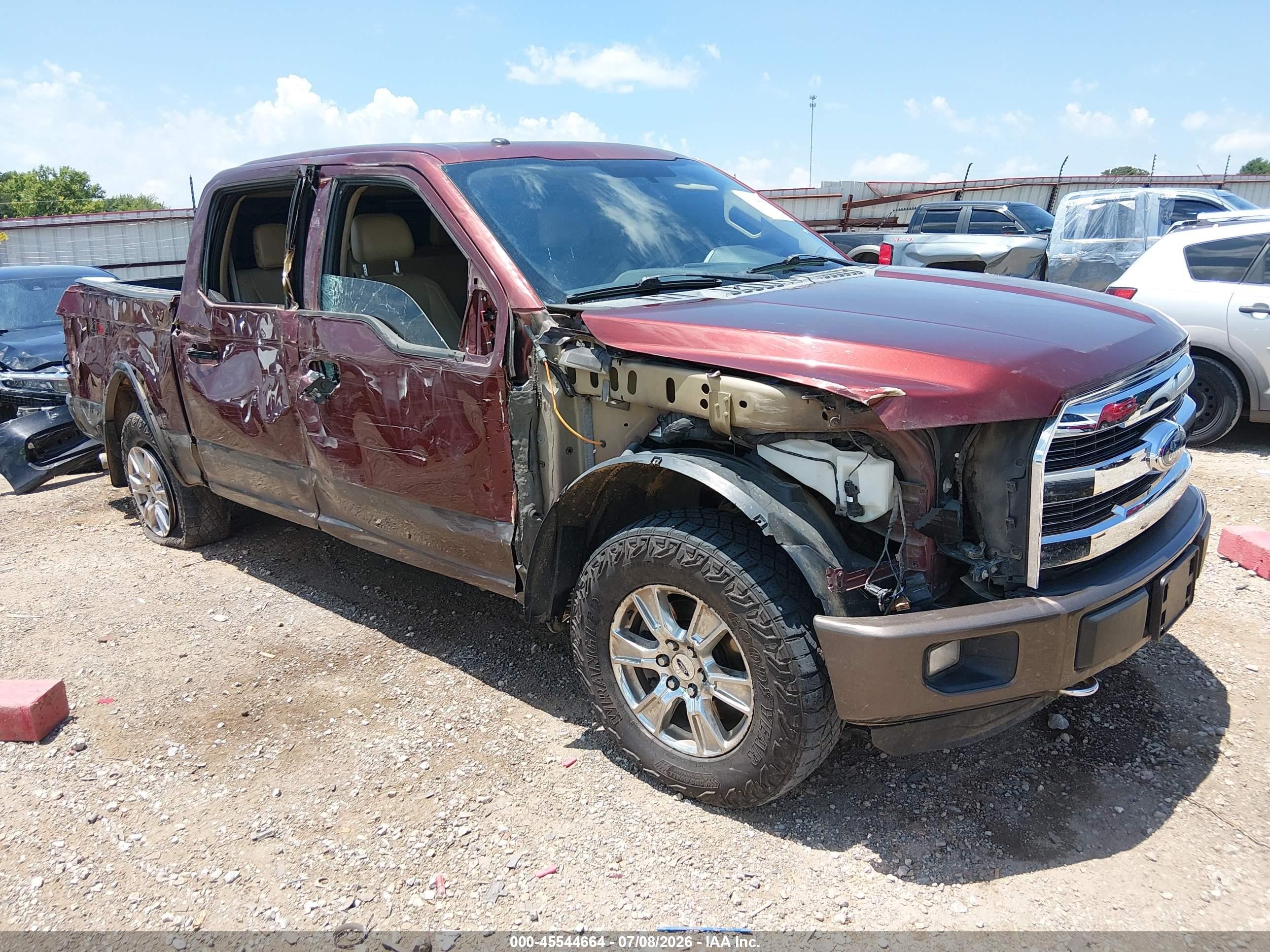 2015 Ford F-150 Lariat Maroon vin: 1FTEW1EF2FKE62273
