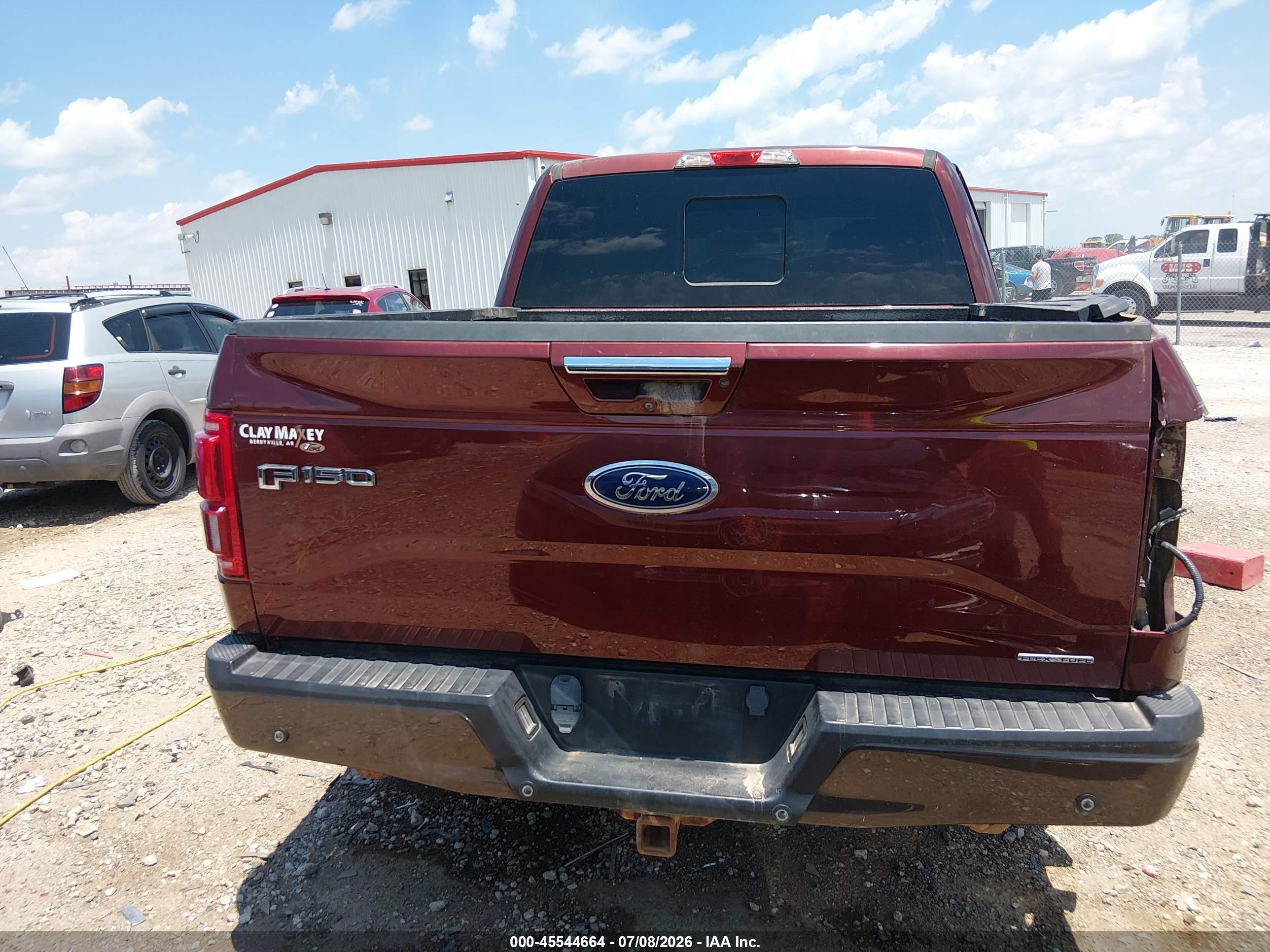 2015 Ford F-150 Lariat Maroon vin: 1FTEW1EF2FKE62273