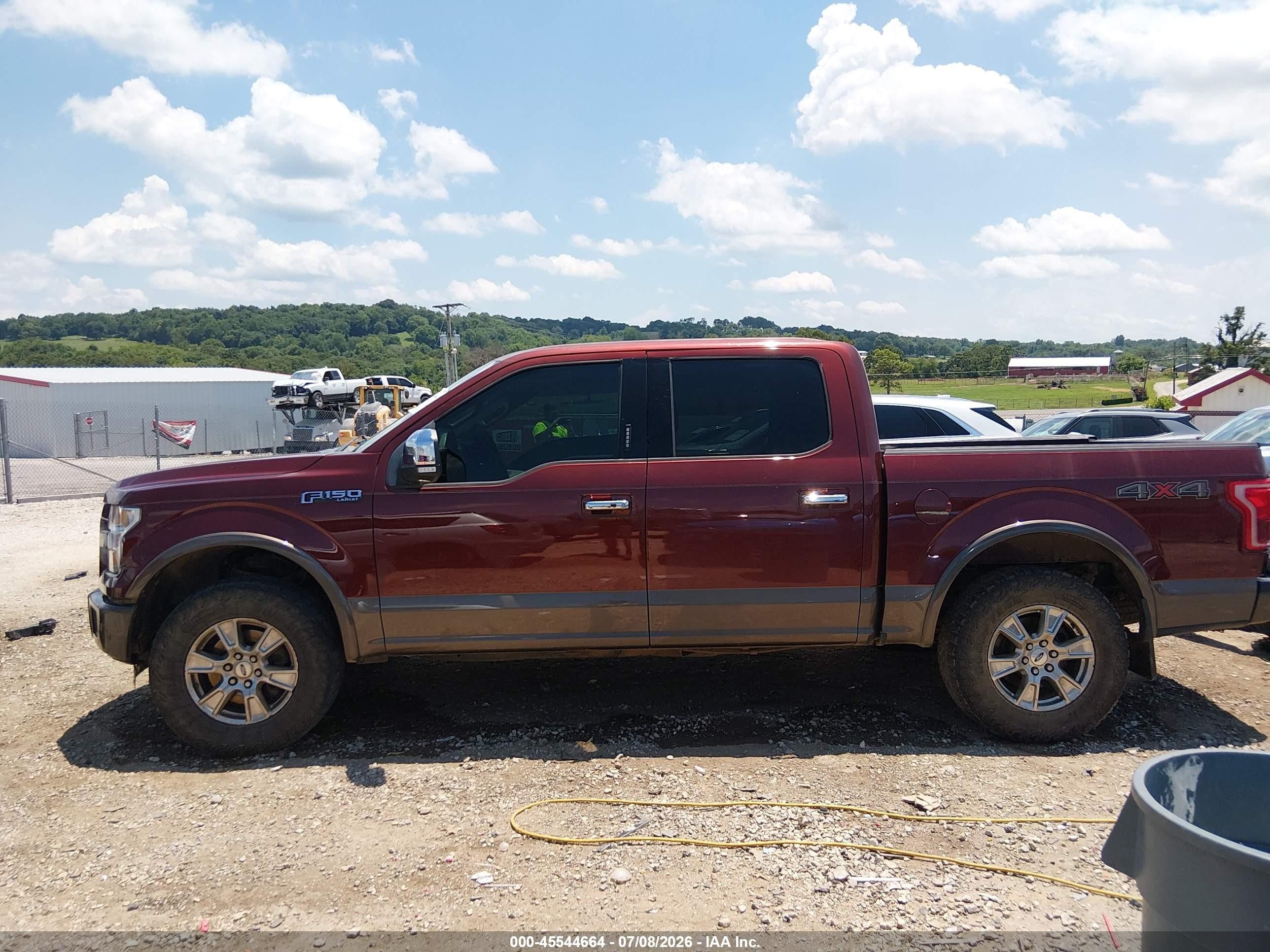 2015 Ford F-150 Lariat Maroon vin: 1FTEW1EF2FKE62273