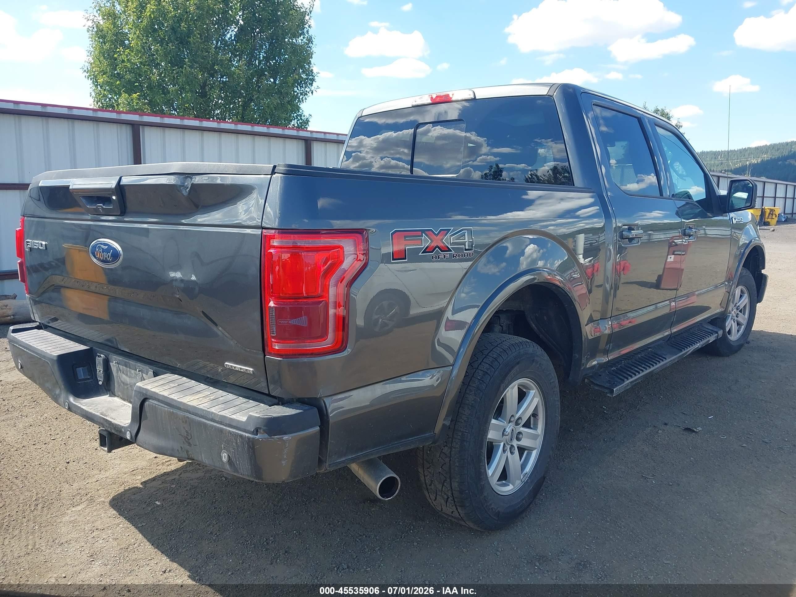 2015 Ford F-150 Lariat Серый vin: 1FTEW1EF3FFA07280