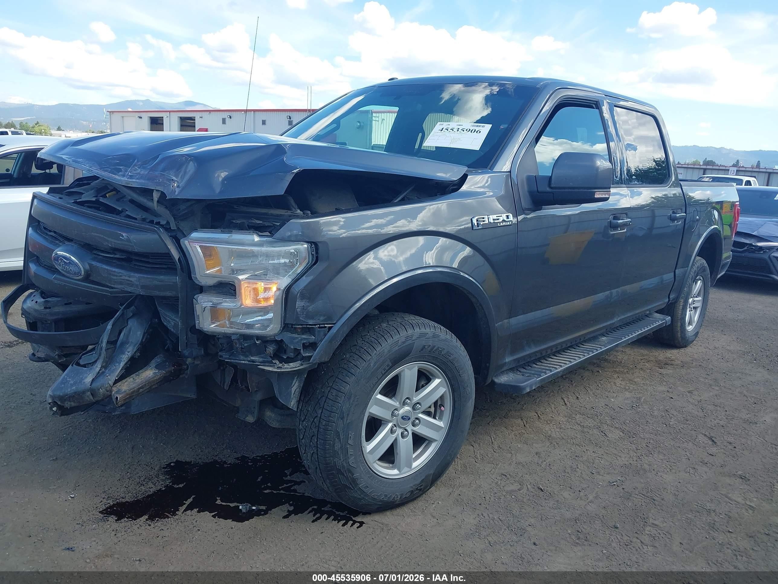 2015 Ford F-150 Lariat Серый vin: 1FTEW1EF3FFA07280