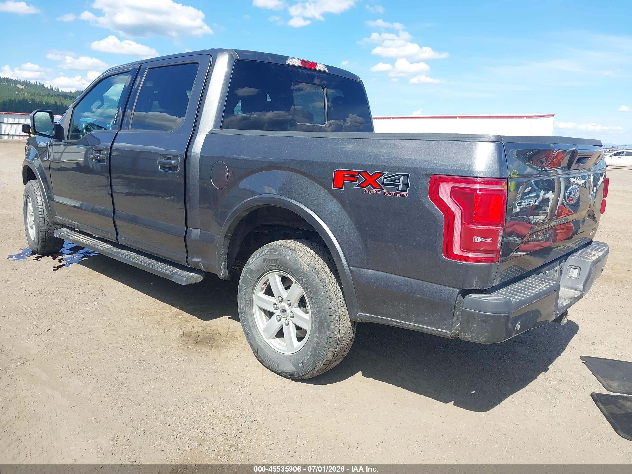 2015 Ford F-150 Lariat Серый vin: 1FTEW1EF3FFA07280