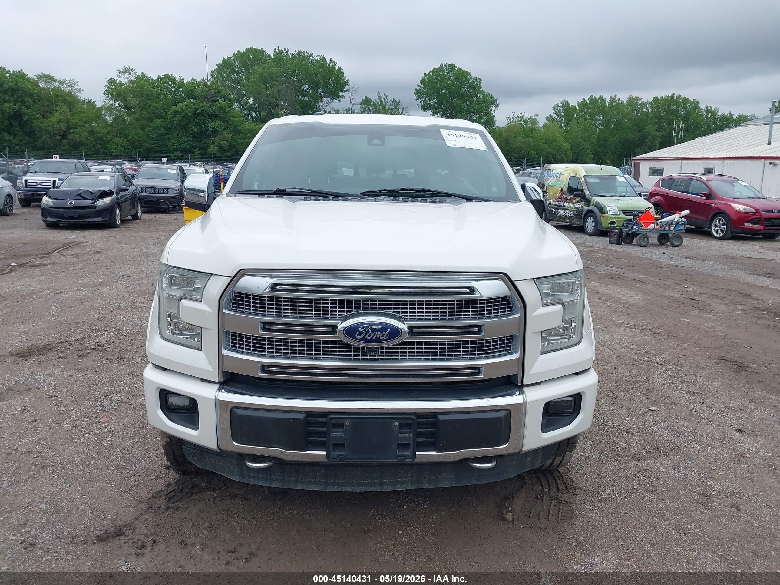 2015 Ford F-150 Platinum Белый vin: 1FTEW1EF3FFB33526