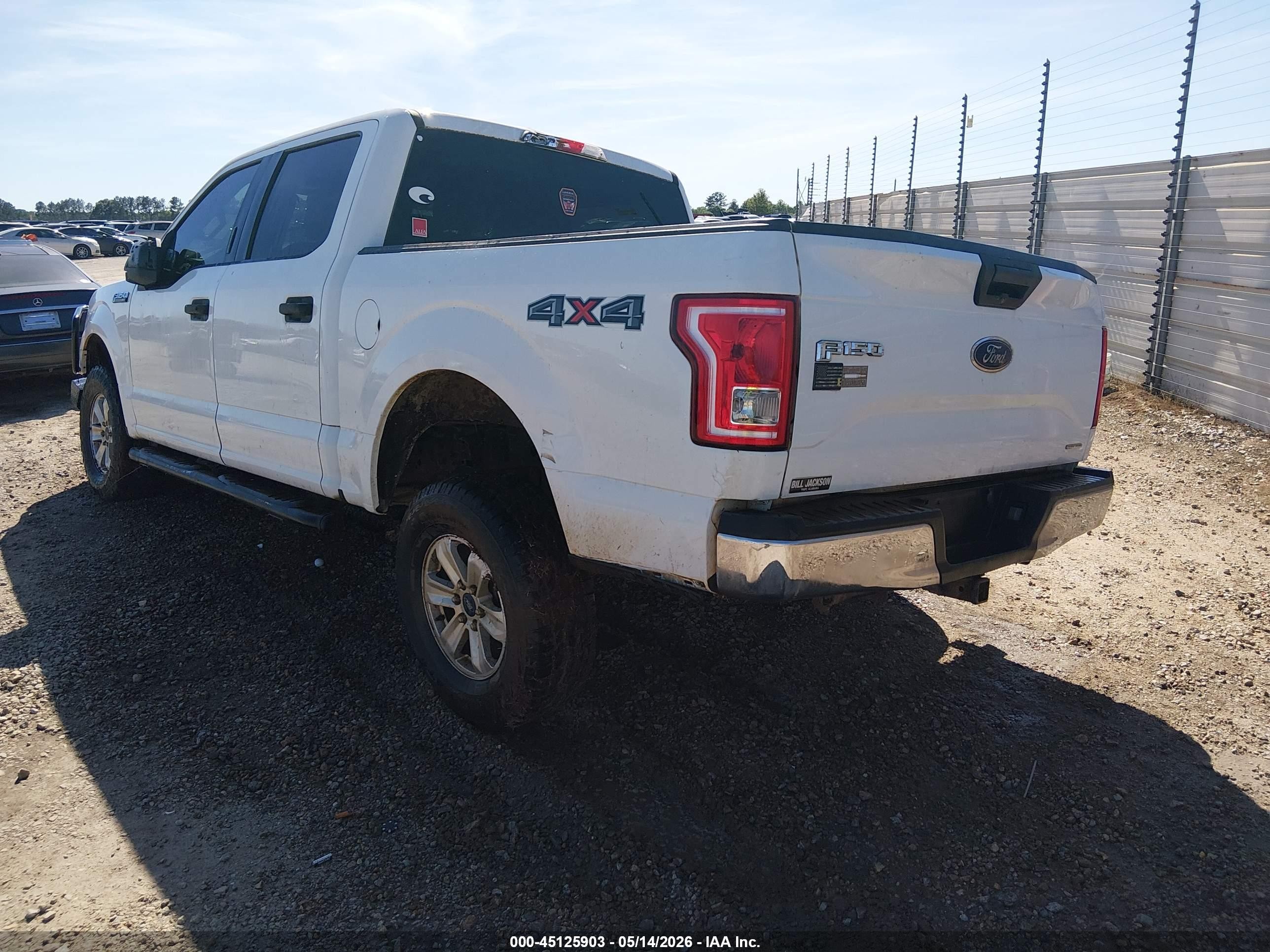 2015 Ford F-150 Xlt White vin: 1FTEW1EF3FFB74576