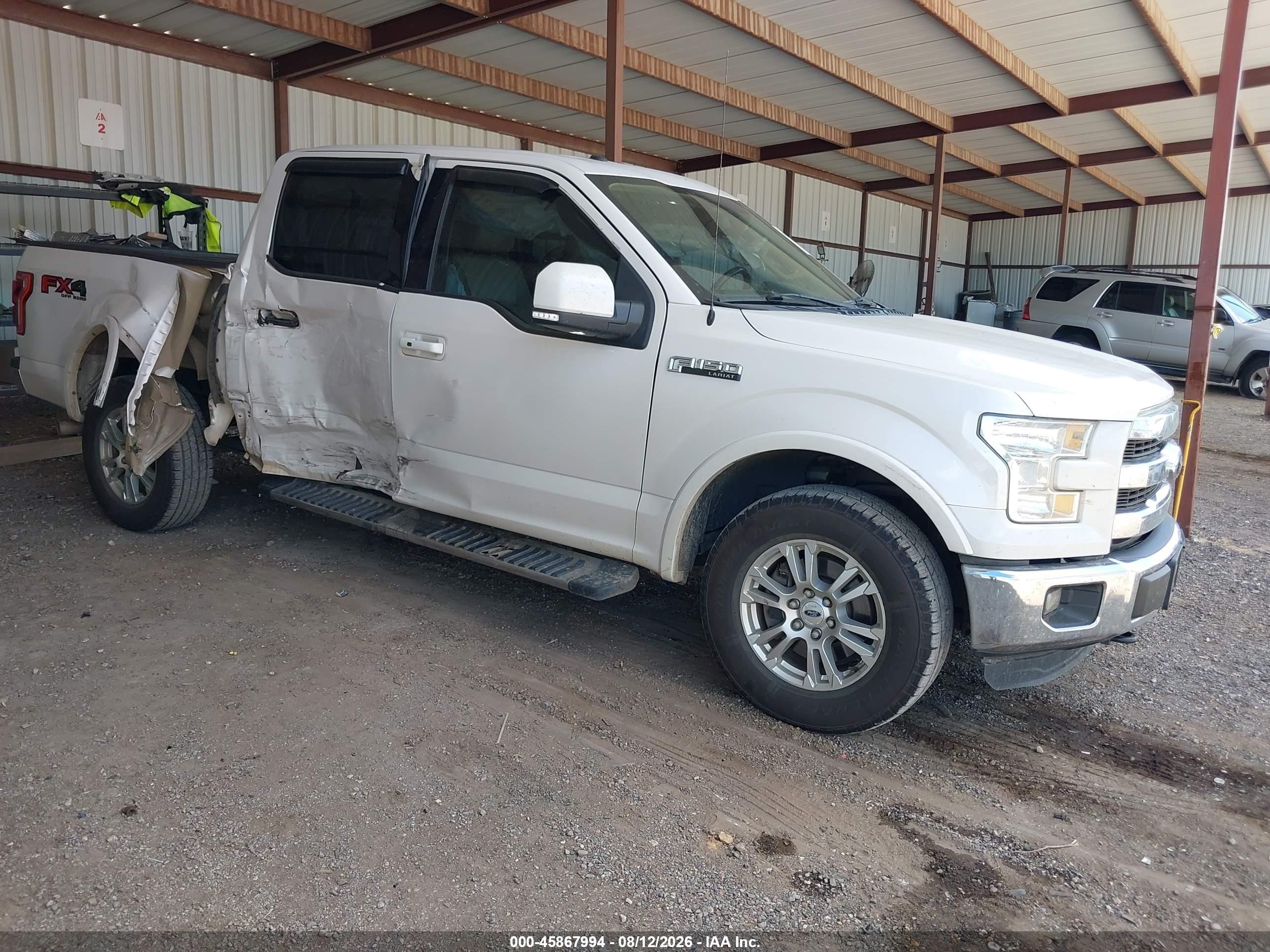 2015 Ford F-150 Lariat White vin: 1FTEW1EF3FKF16163