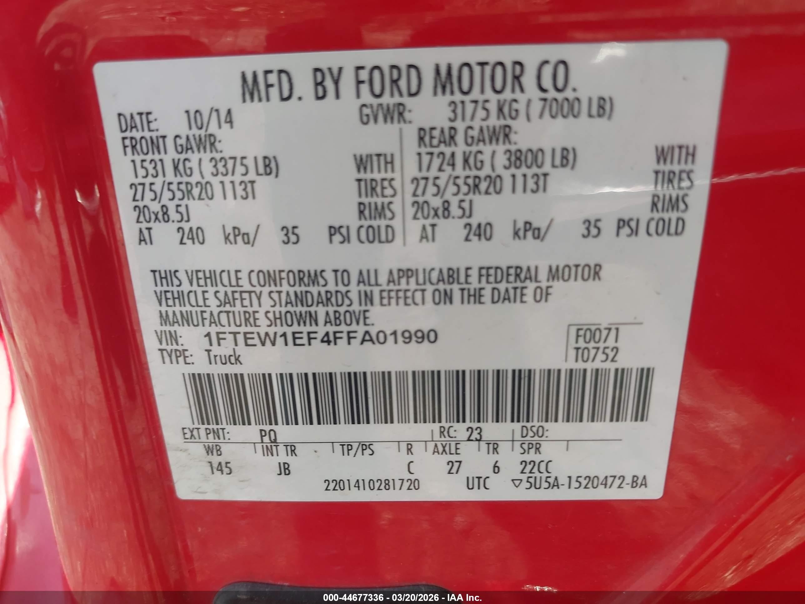 2015 Ford F-150 Xlt Red vin: 1FTEW1EF4FFA01990