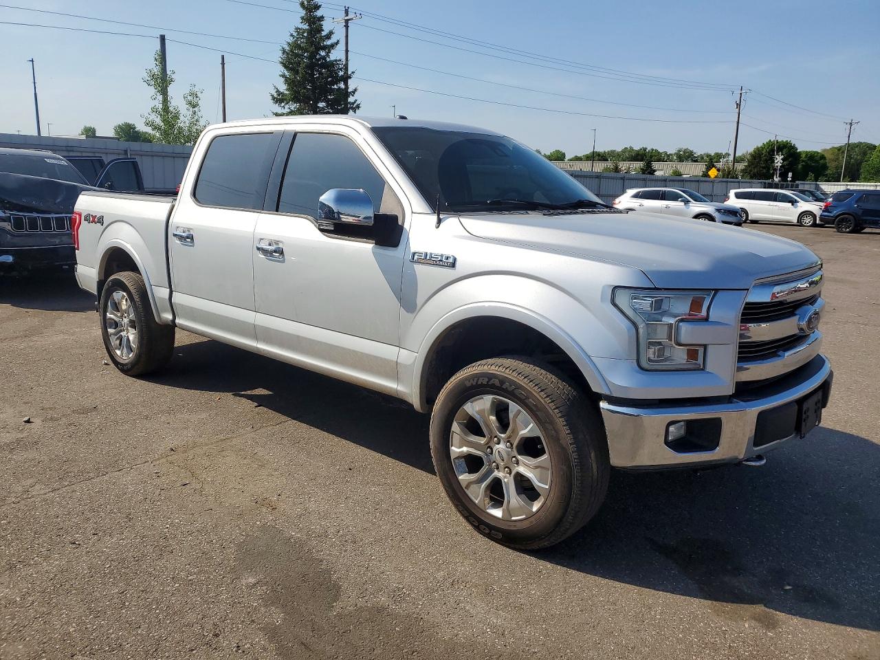2015 Ford F150 Supercrew Silver vin: 1FTEW1EF4FKD97345