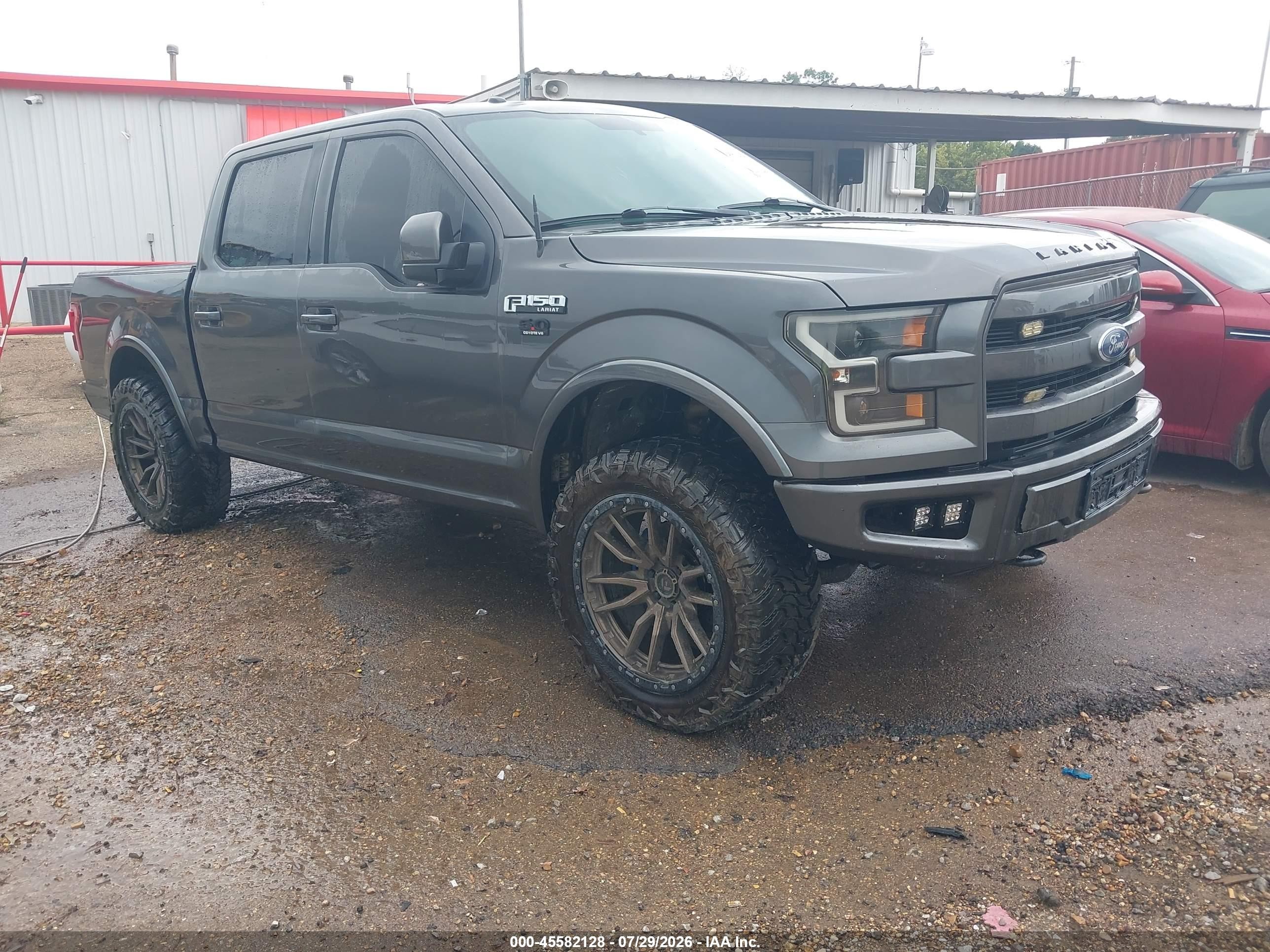 2015 Ford F-150 Lariat Gray vin: 1FTEW1EF5FKD20404