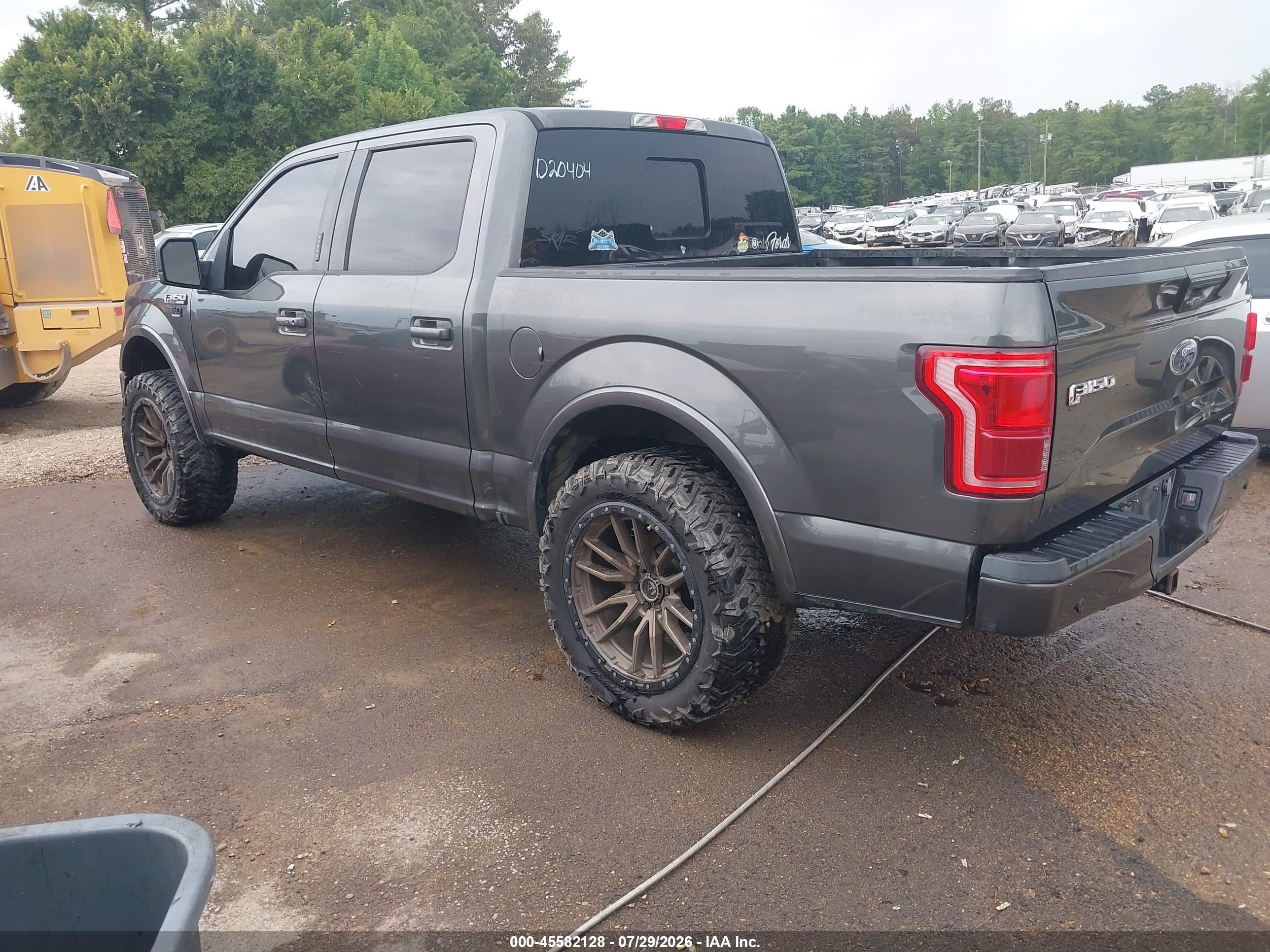 2015 Ford F-150 Lariat Gray vin: 1FTEW1EF5FKD20404