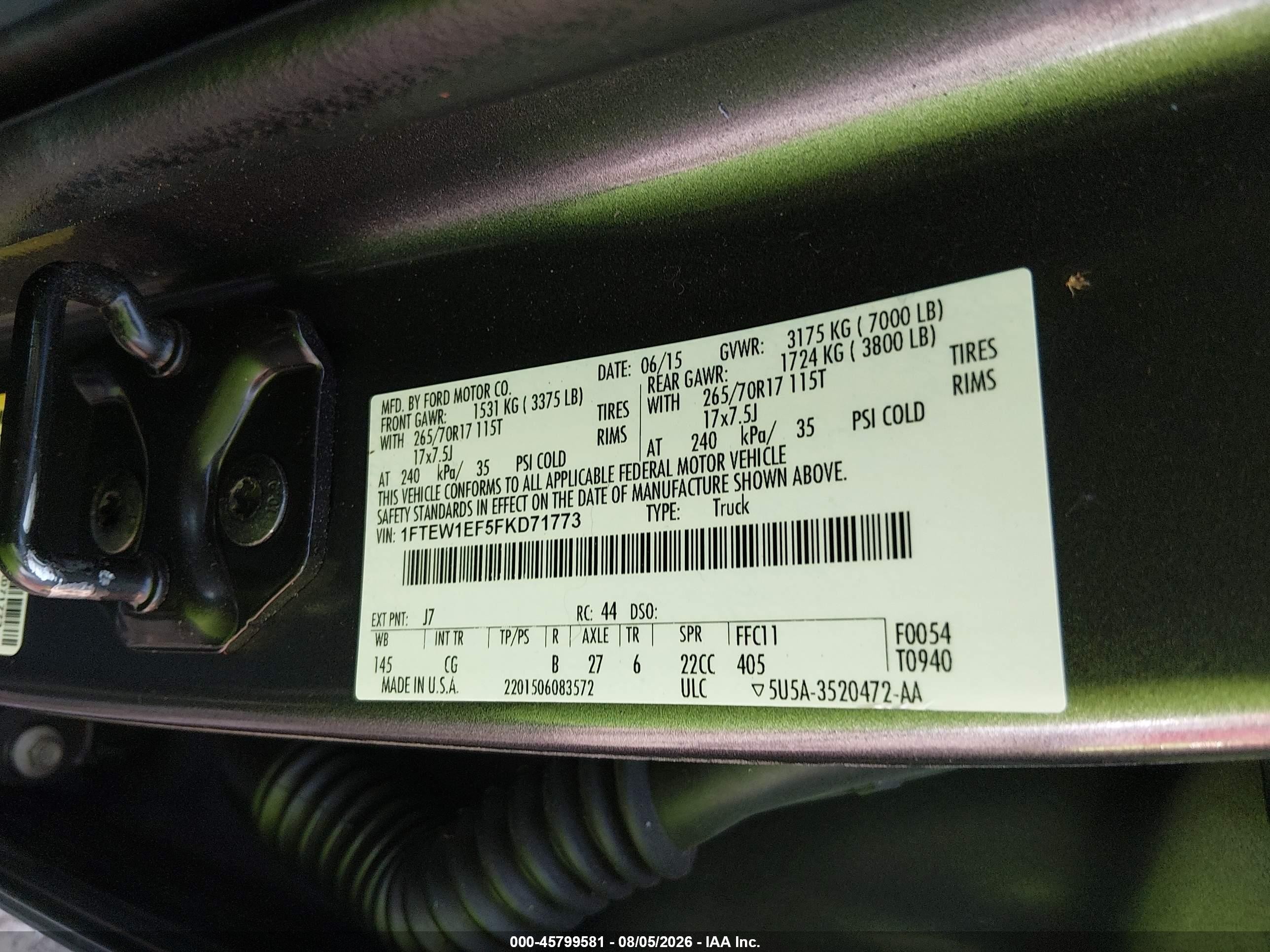 2015 Ford F-150 Xl Gray vin: 1FTEW1EF5FKD71773