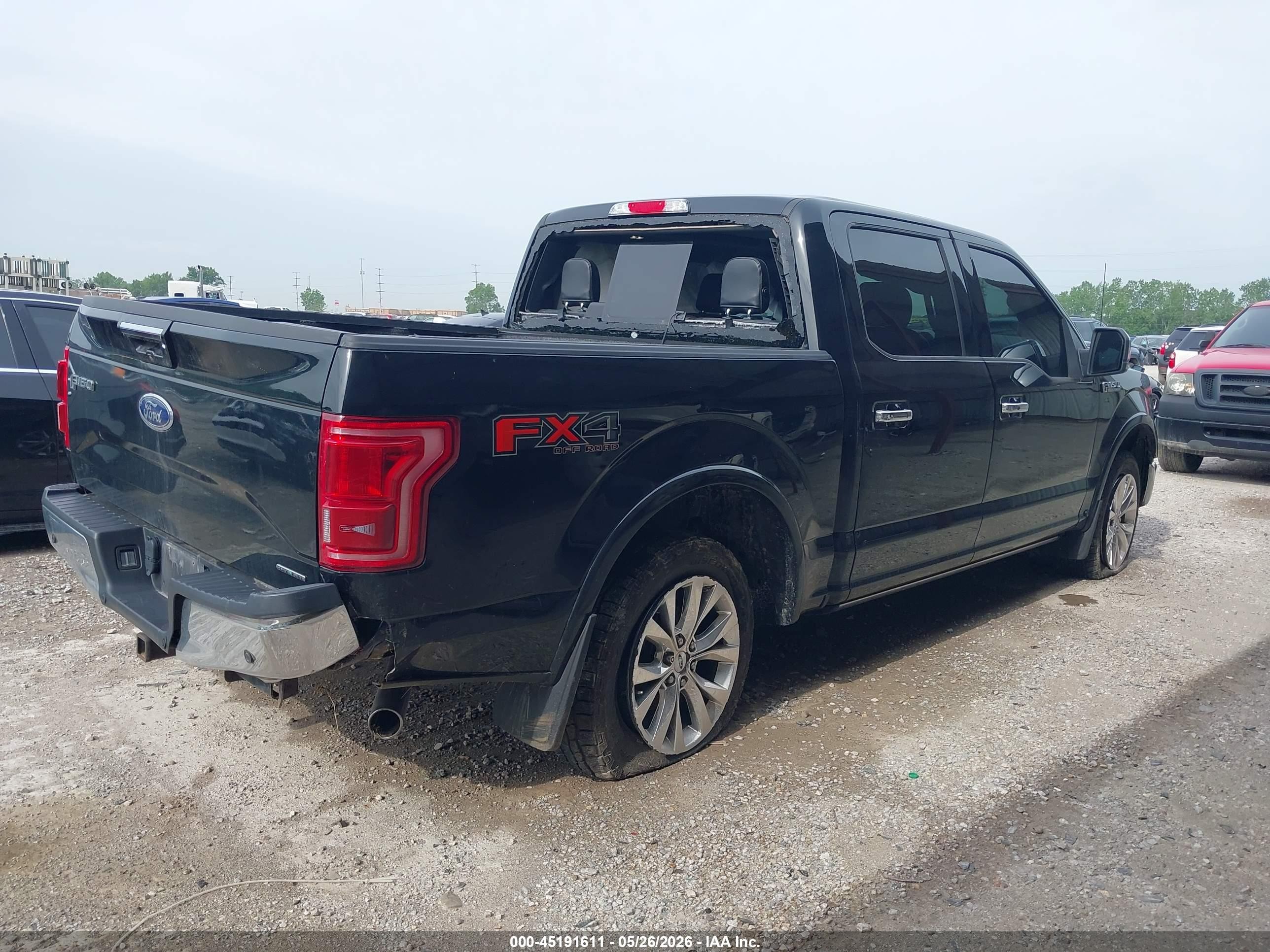 2016 Ford F-150 Lariat Black vin: 1FTEW1EF5GFA03975