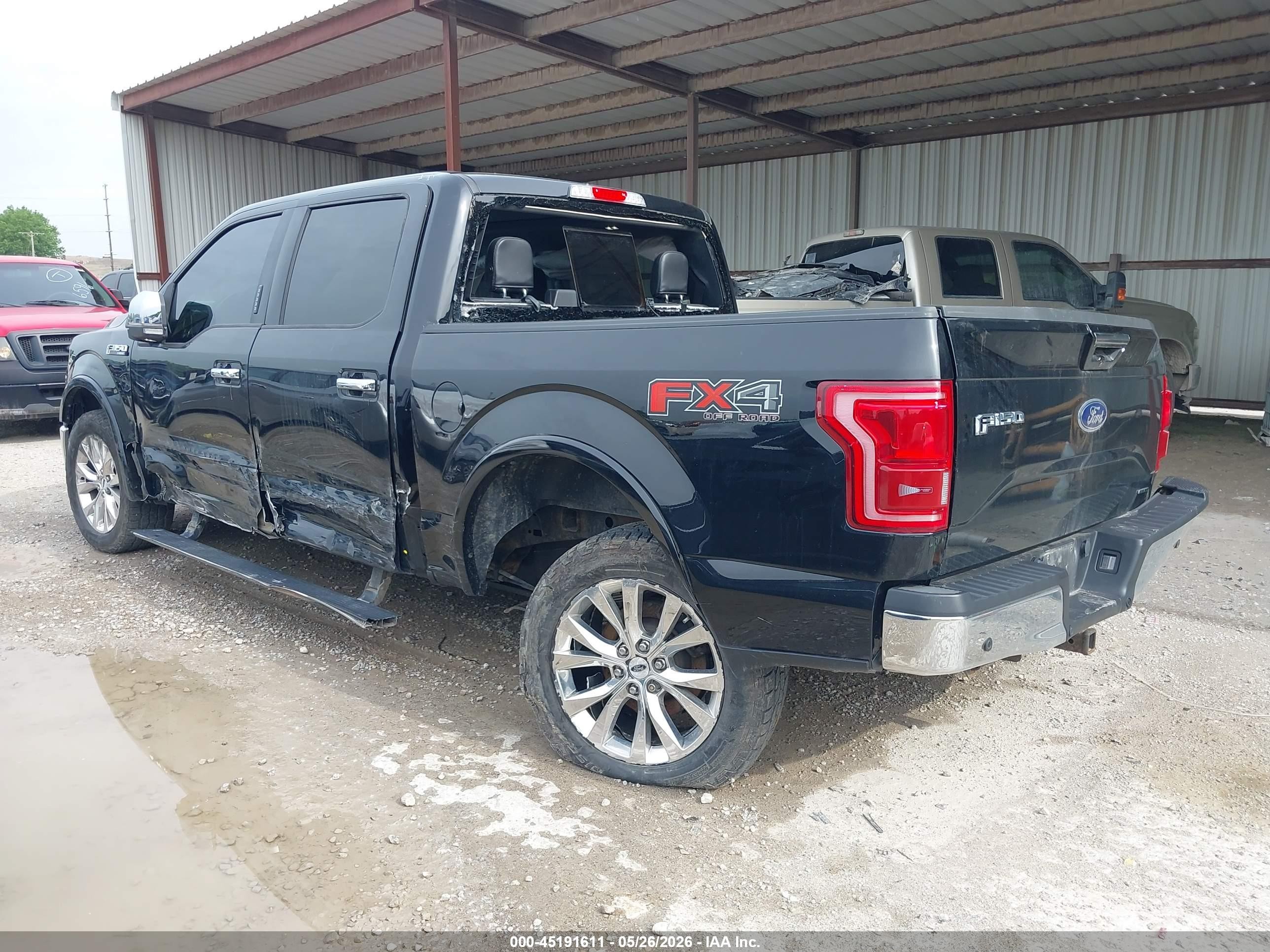 2016 Ford F-150 Lariat Black vin: 1FTEW1EF5GFA03975