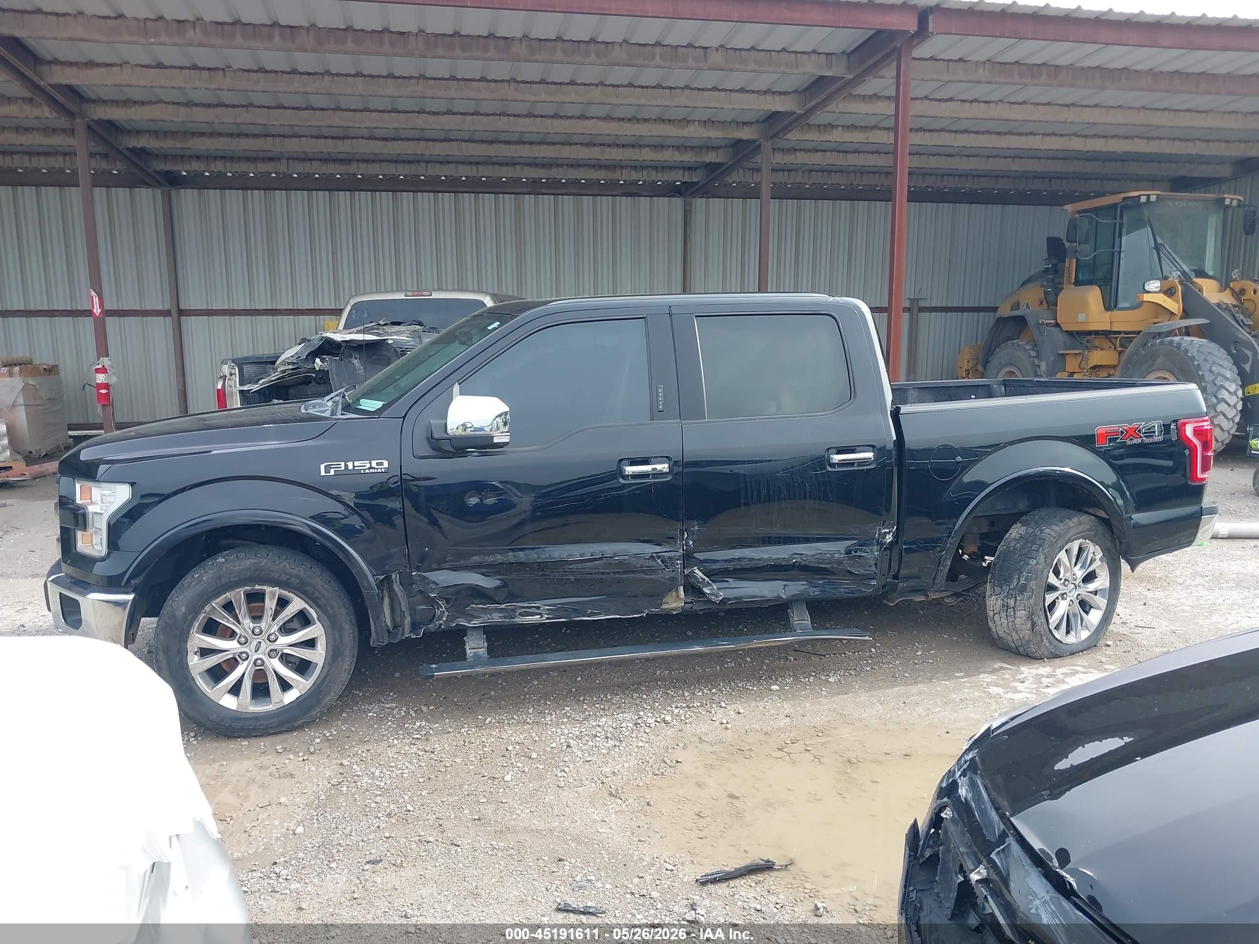 2016 Ford F-150 Lariat Black vin: 1FTEW1EF5GFA03975