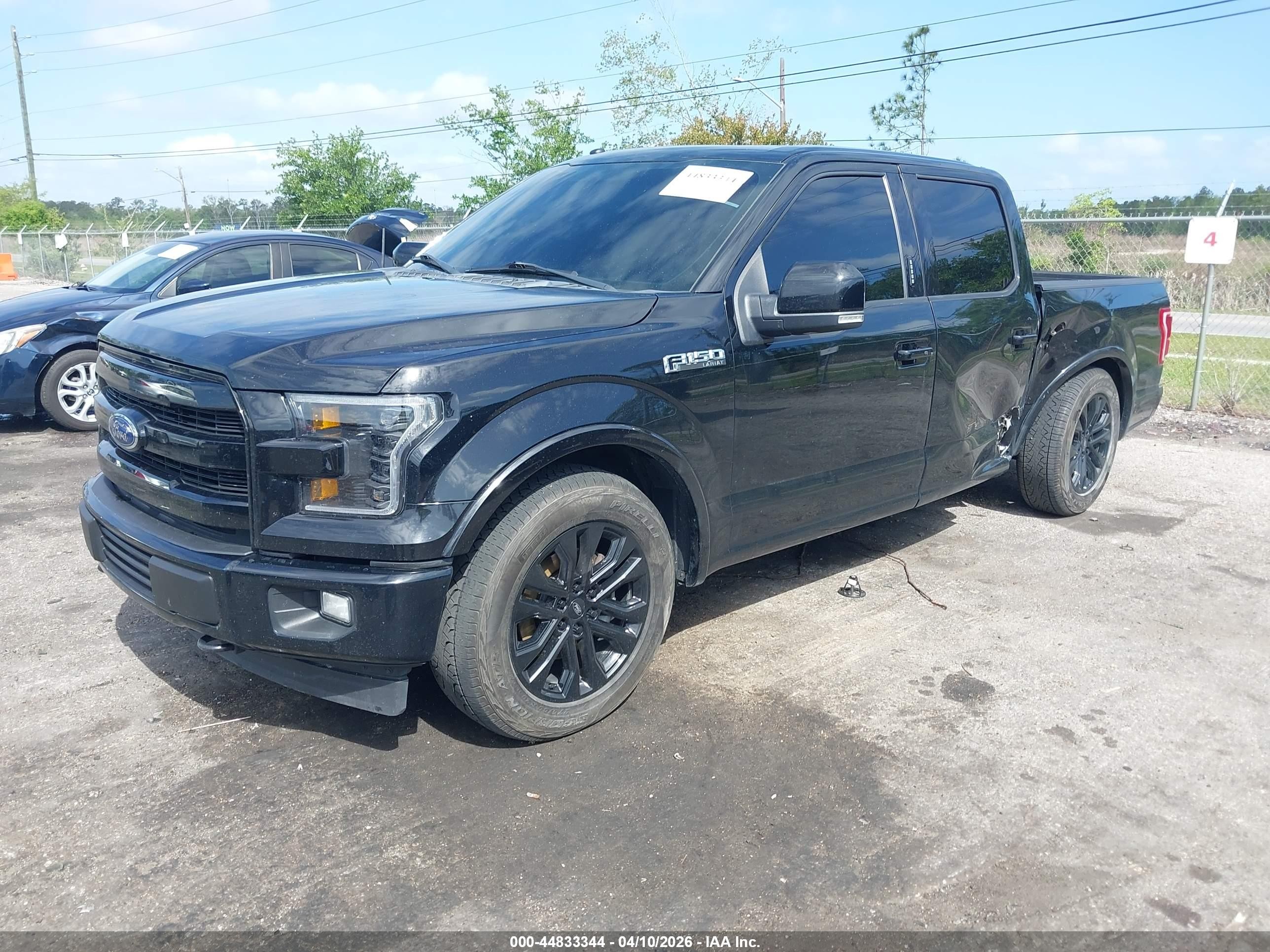 2017 Ford F-150 Lariat Black vin: 1FTEW1EF5HFA28022