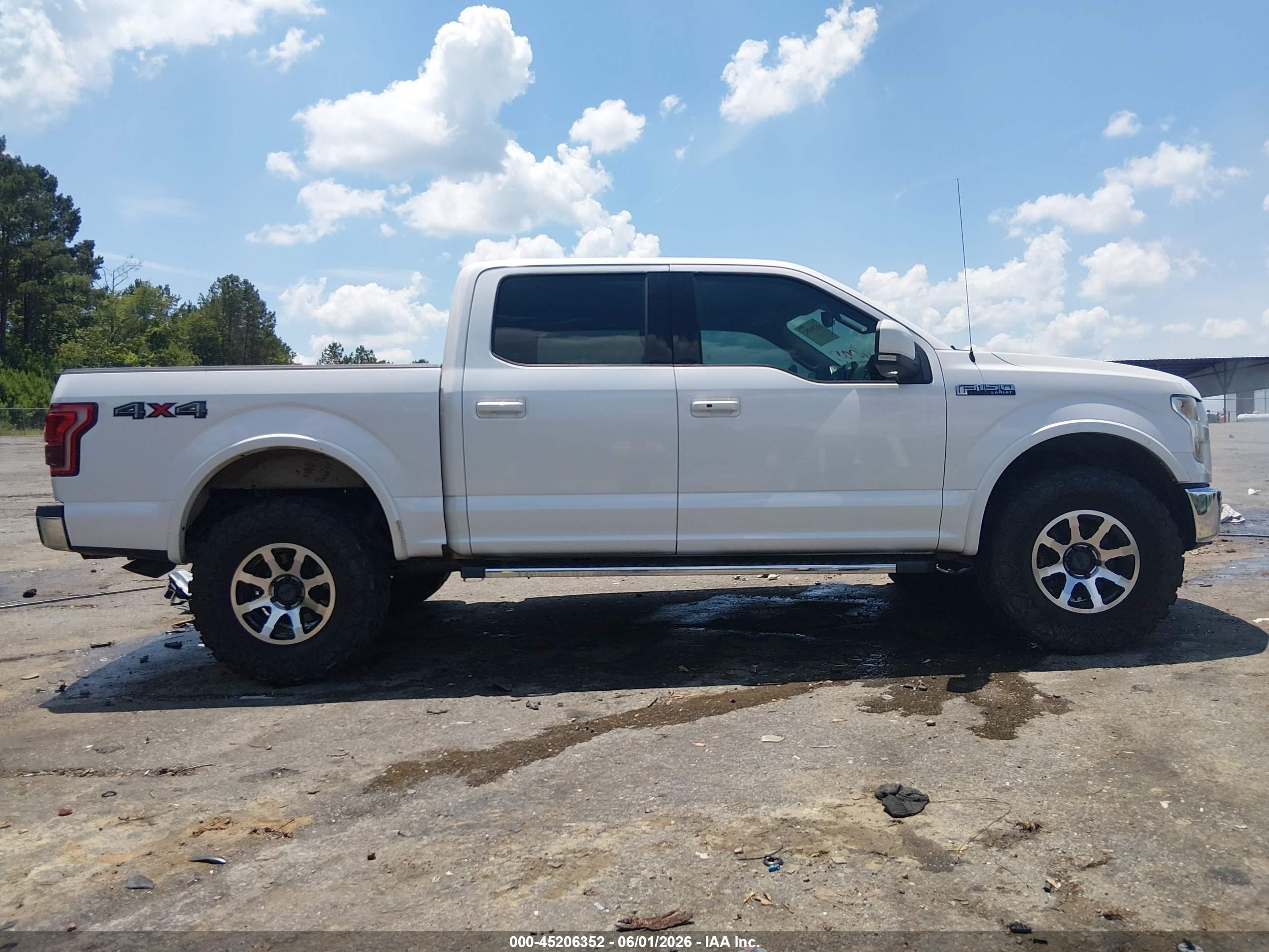2015 Ford F-150 Lariat White vin: 1FTEW1EF6FKD41231