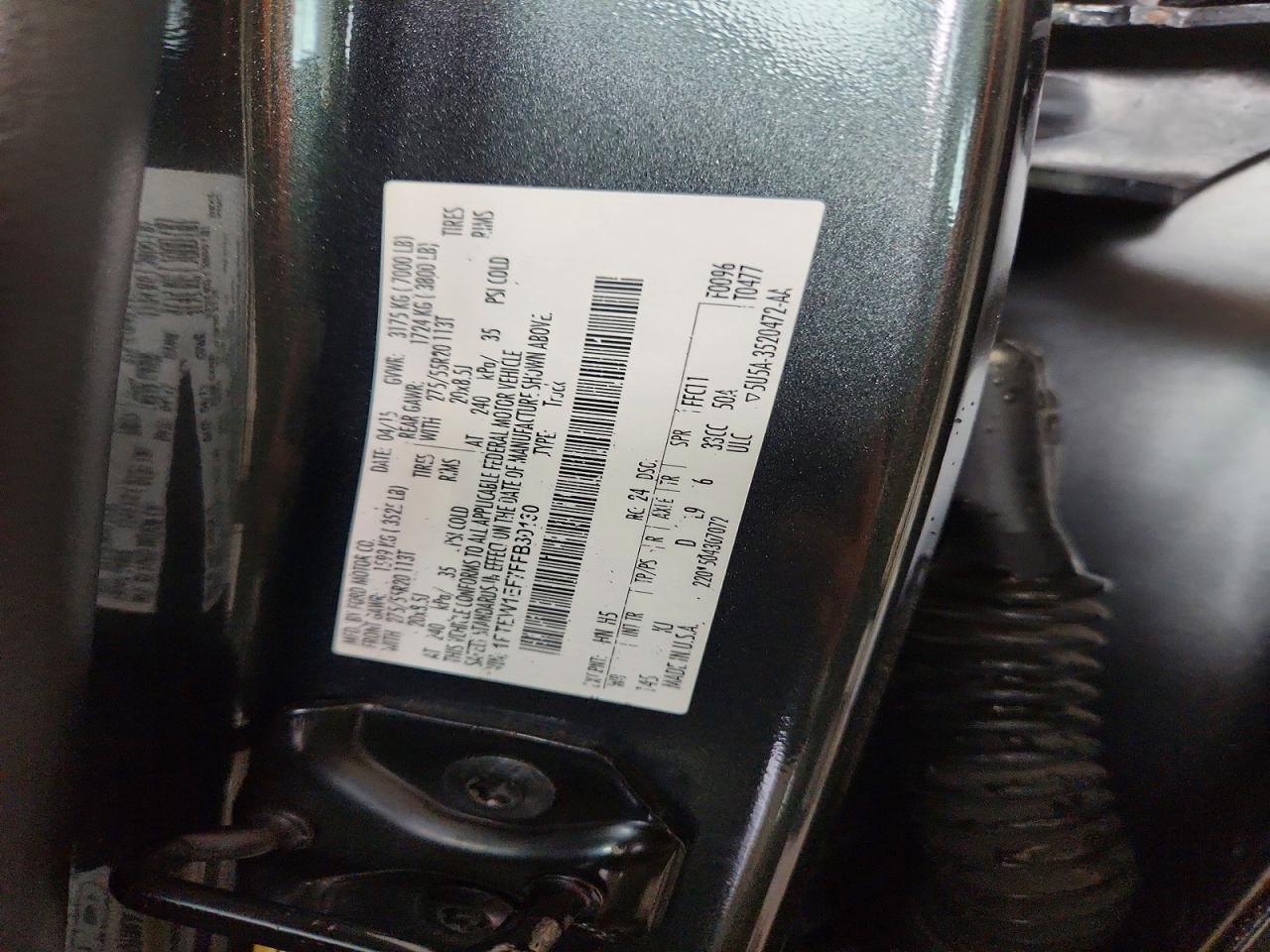 2015 Ford F150 Supercrew Charcoal vin: 1FTEW1EF7FFB30130