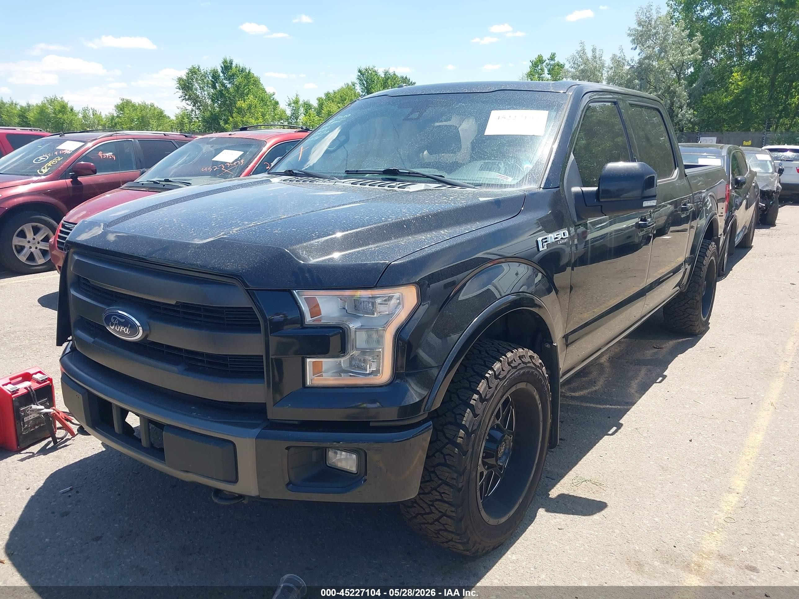2015 Ford F-150 Lariat Black vin: 1FTEW1EF7FFB72622