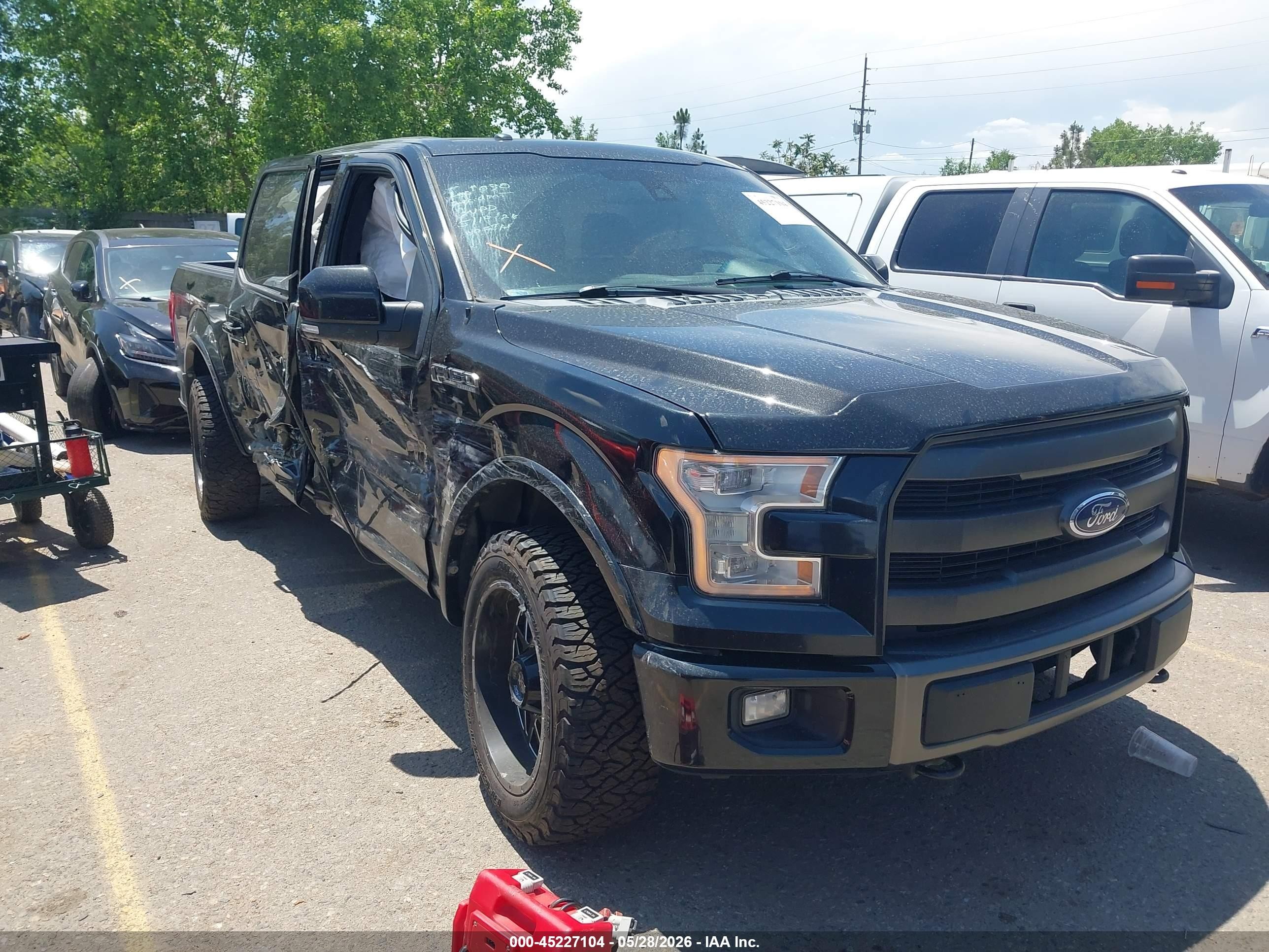 2015 Ford F-150 Lariat Black vin: 1FTEW1EF7FFB72622