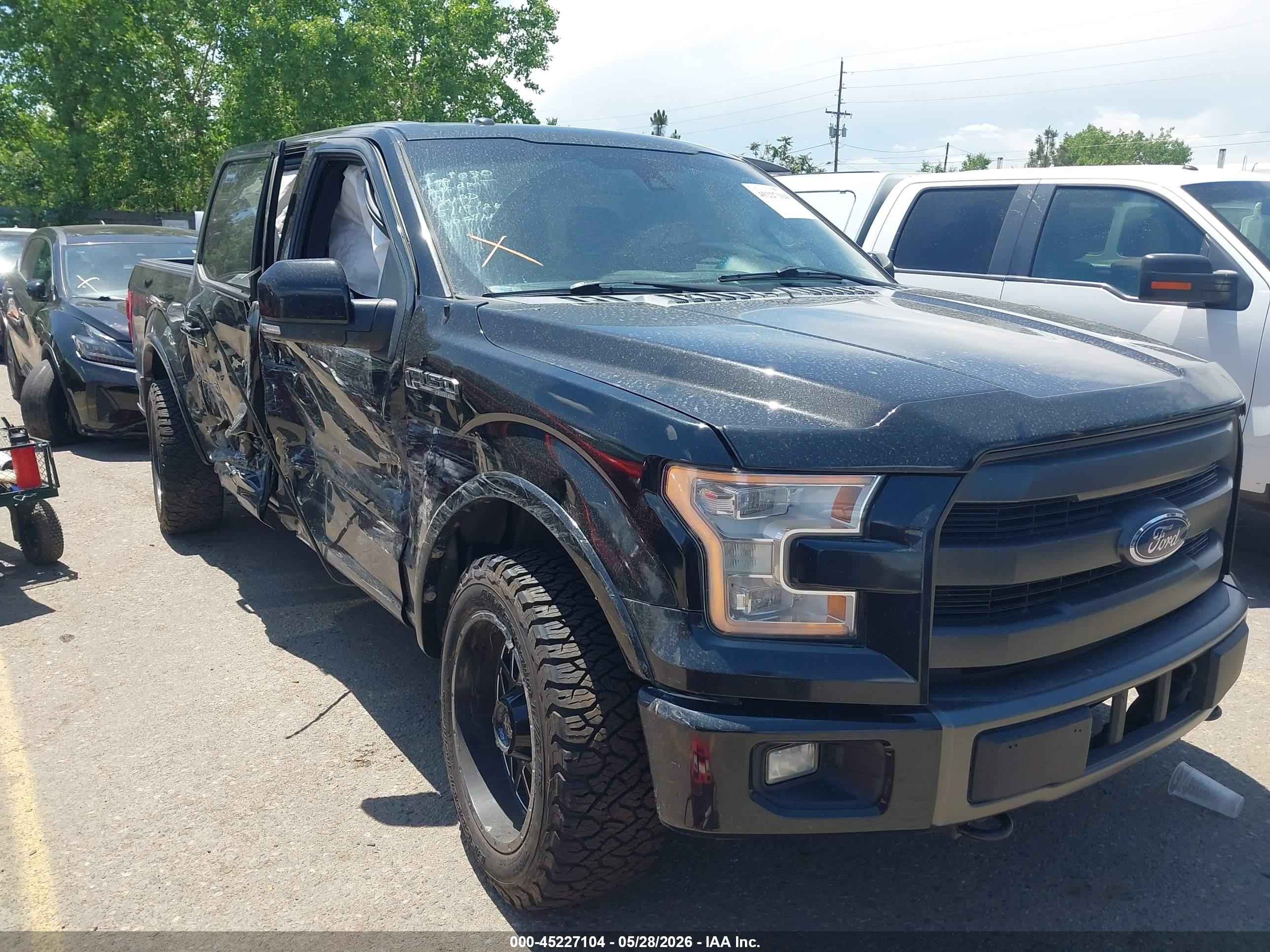 2015 Ford F-150 Lariat Black vin: 1FTEW1EF7FFB72622