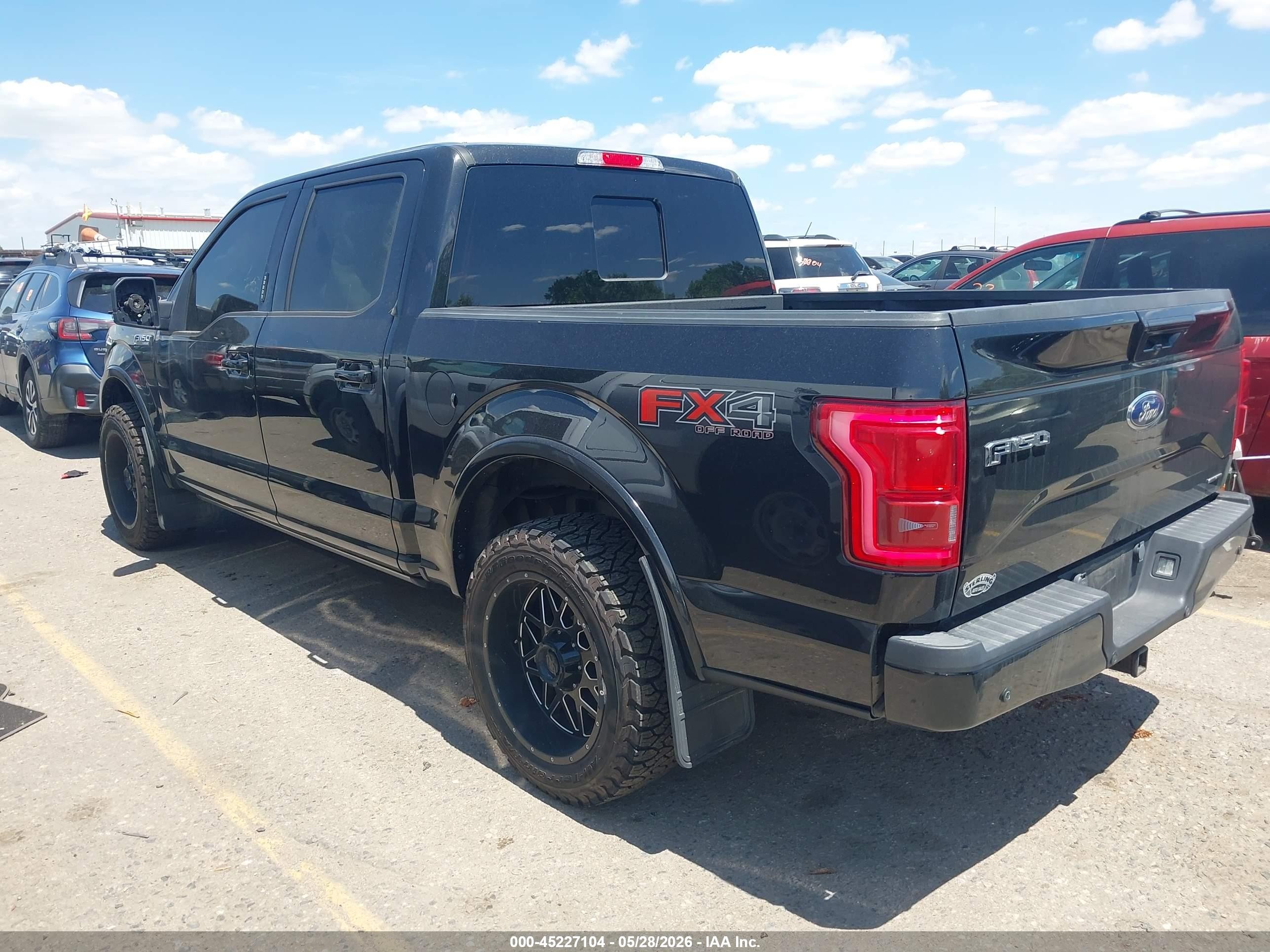 2015 Ford F-150 Lariat Black vin: 1FTEW1EF7FFB72622