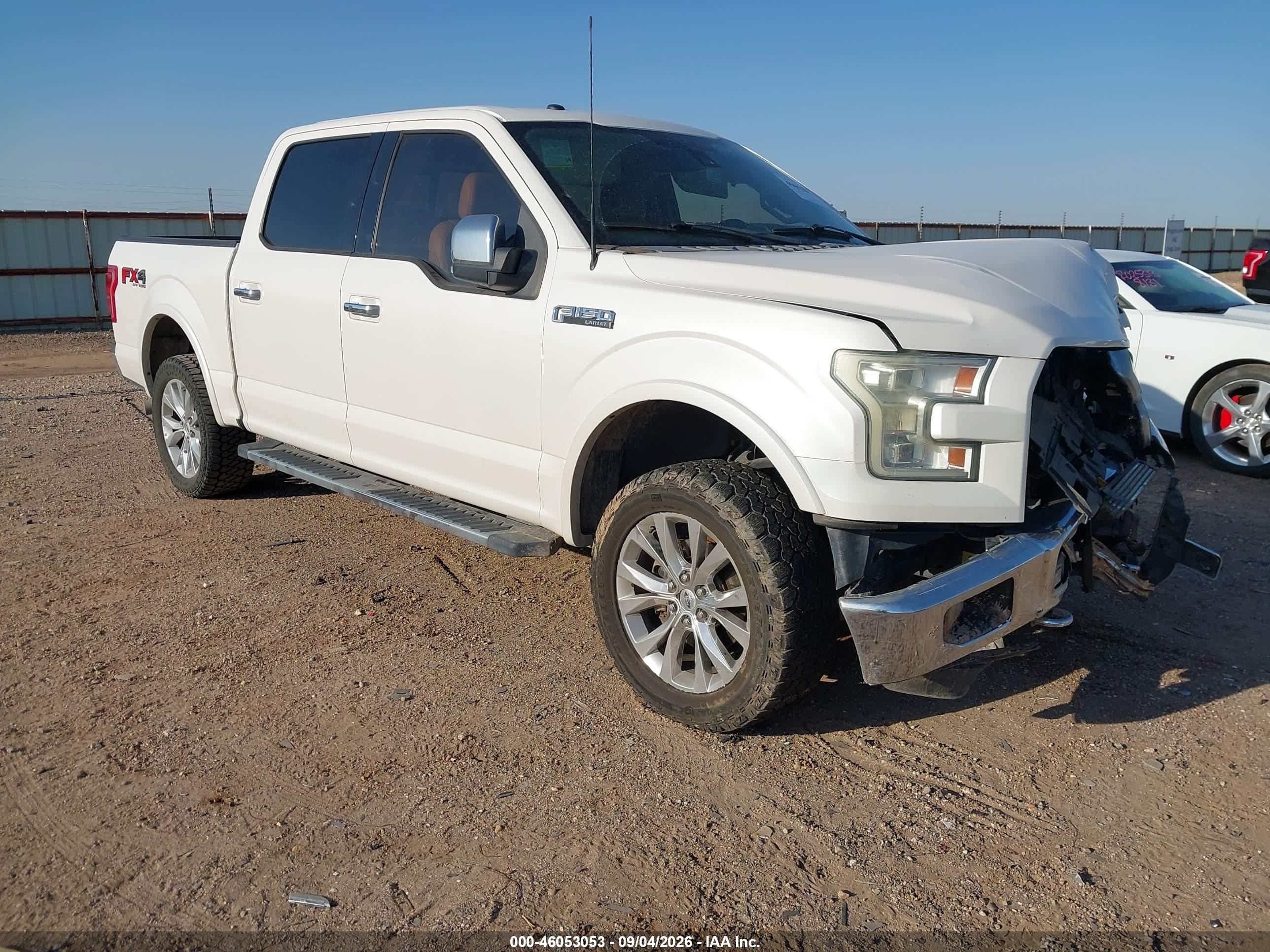 2015 Ford F-150 Lariat White vin: 1FTEW1EF8FFB23199