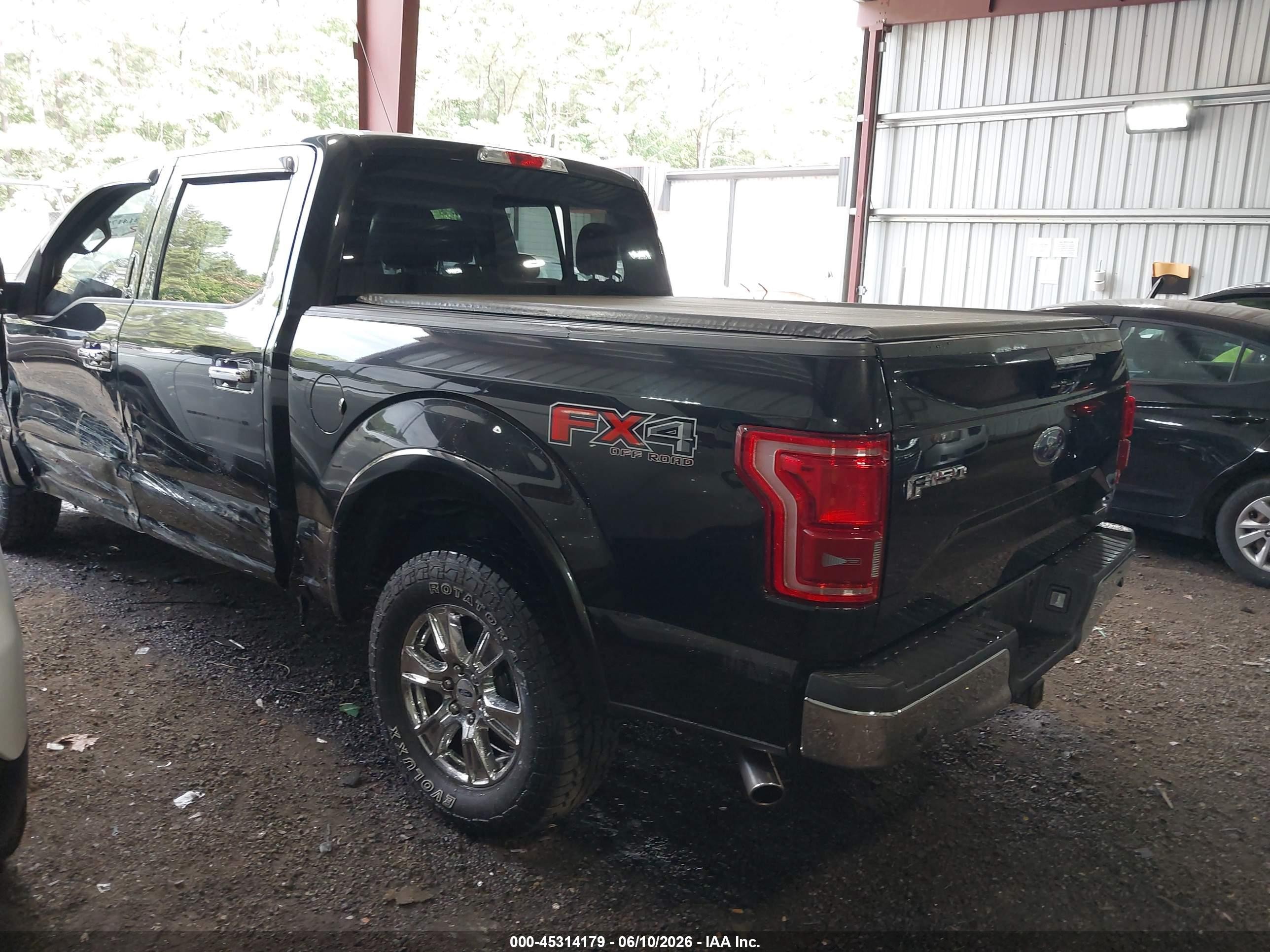 2015 Ford F-150 Lariat Black vin: 1FTEW1EF8FFB58003