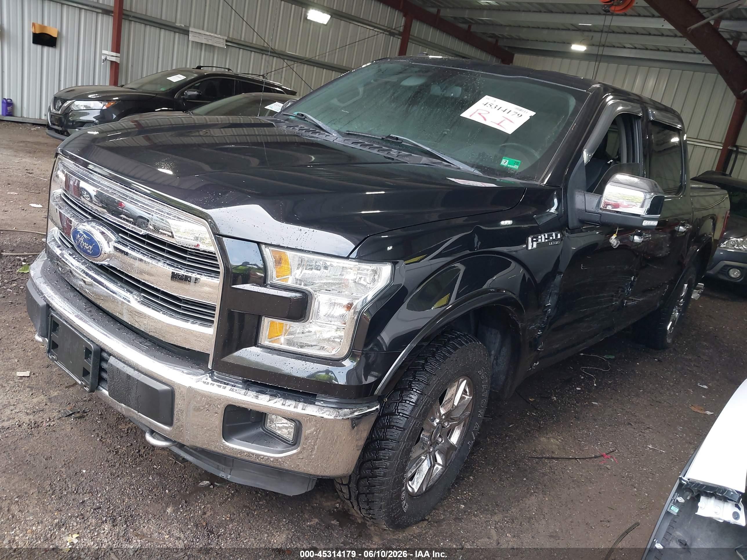 2015 Ford F-150 Lariat Black vin: 1FTEW1EF8FFB58003