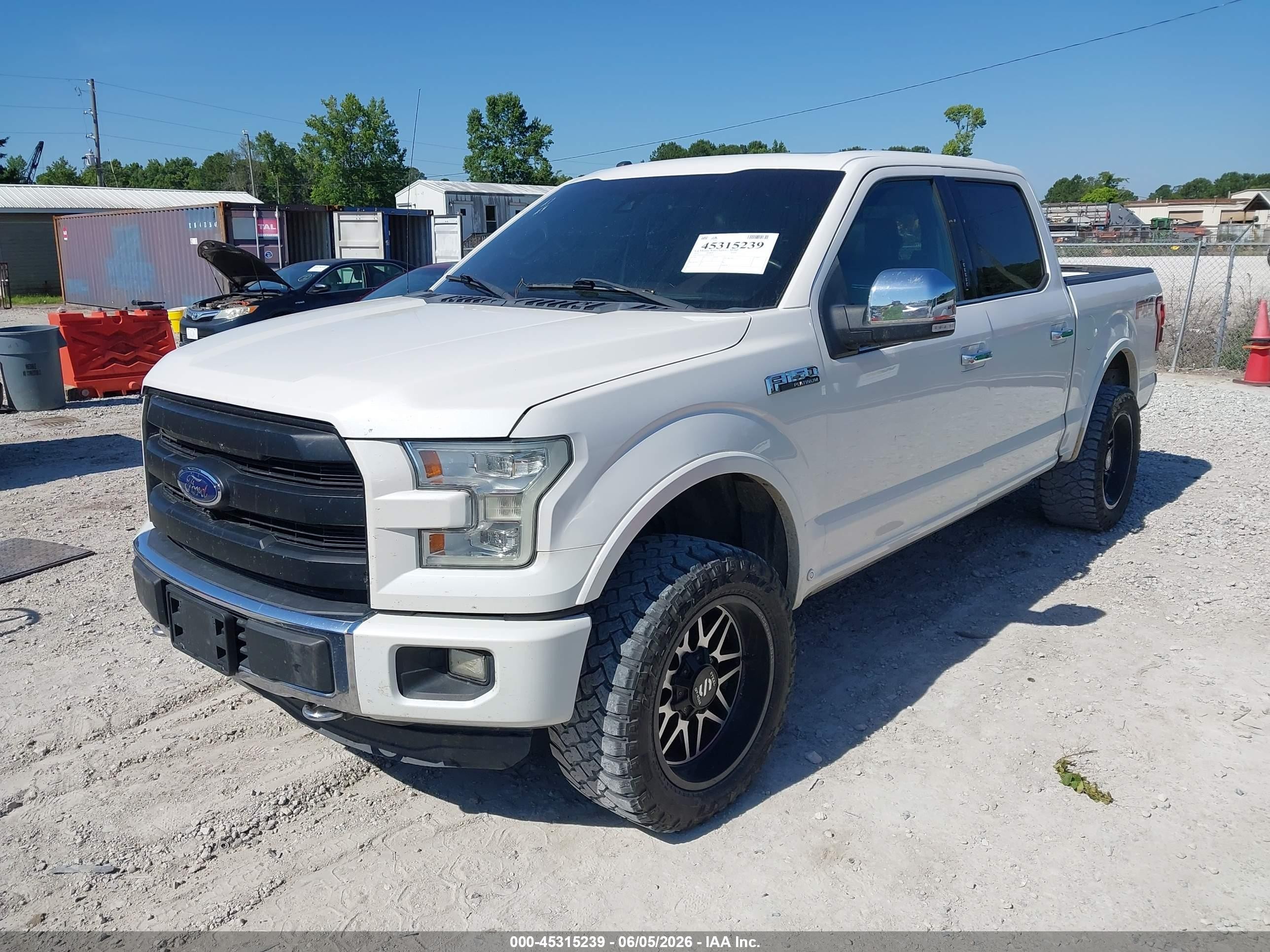 2015 Ford F-150 Platinum White vin: 1FTEW1EF9FFA79116