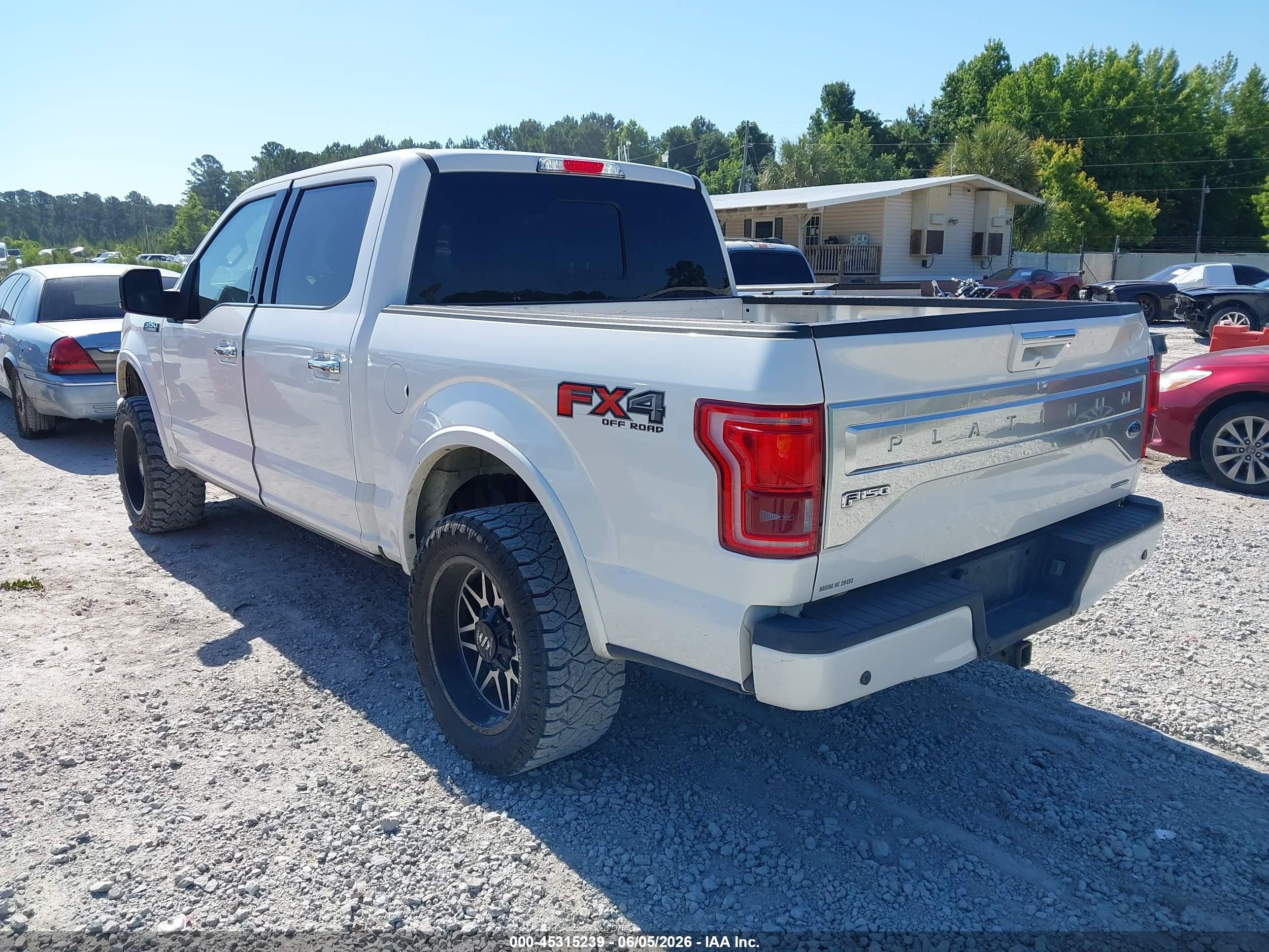 2015 Ford F-150 Platinum White vin: 1FTEW1EF9FFA79116