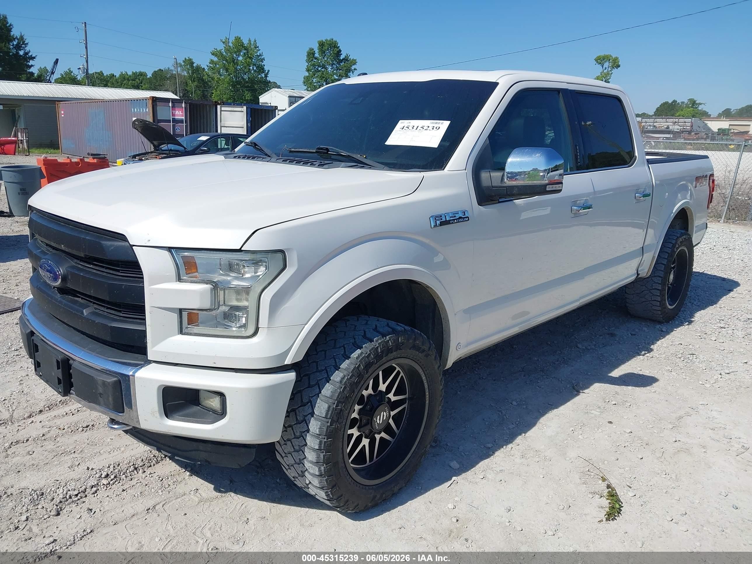 2015 Ford F-150 Platinum White vin: 1FTEW1EF9FFA79116