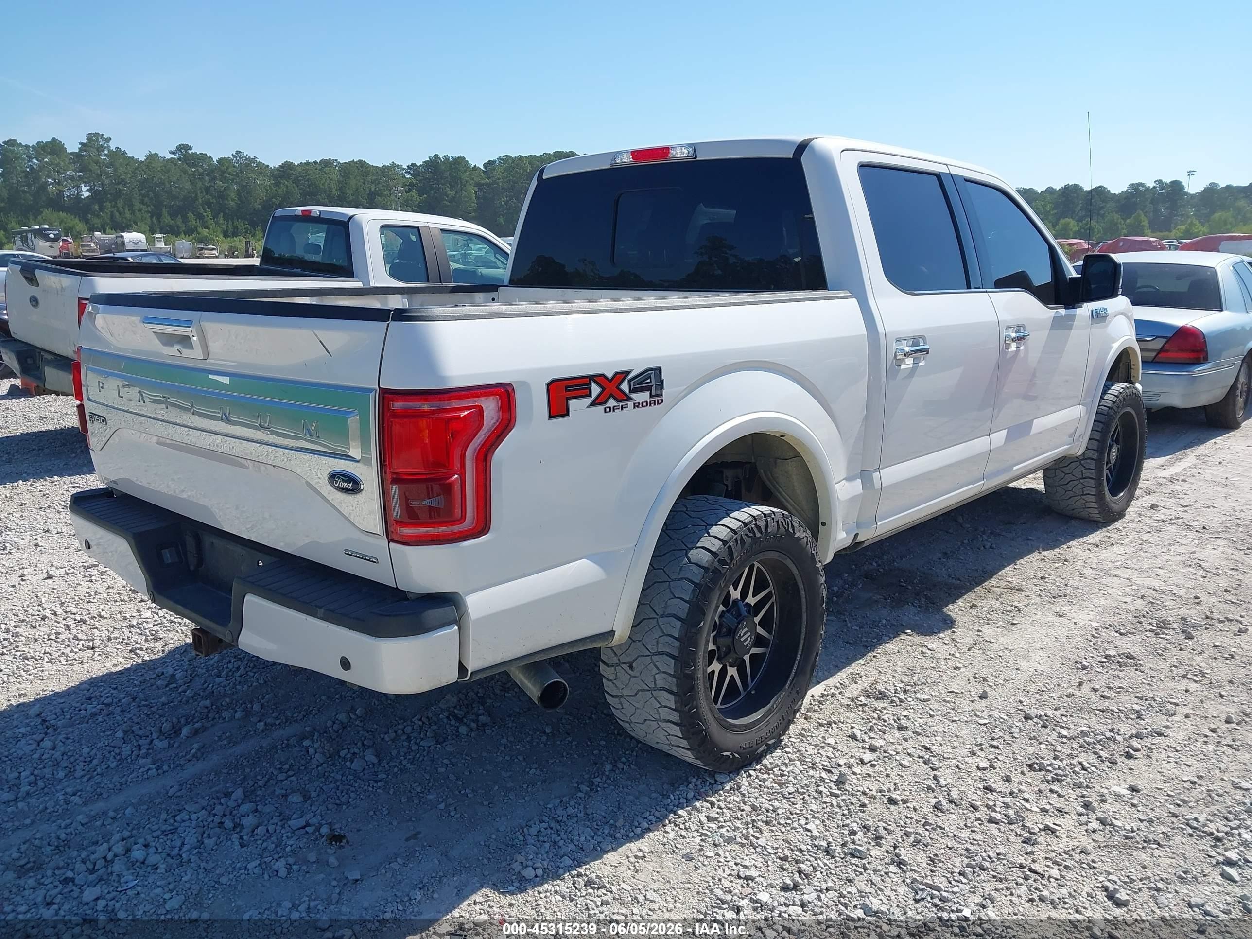2015 Ford F-150 Platinum White vin: 1FTEW1EF9FFA79116