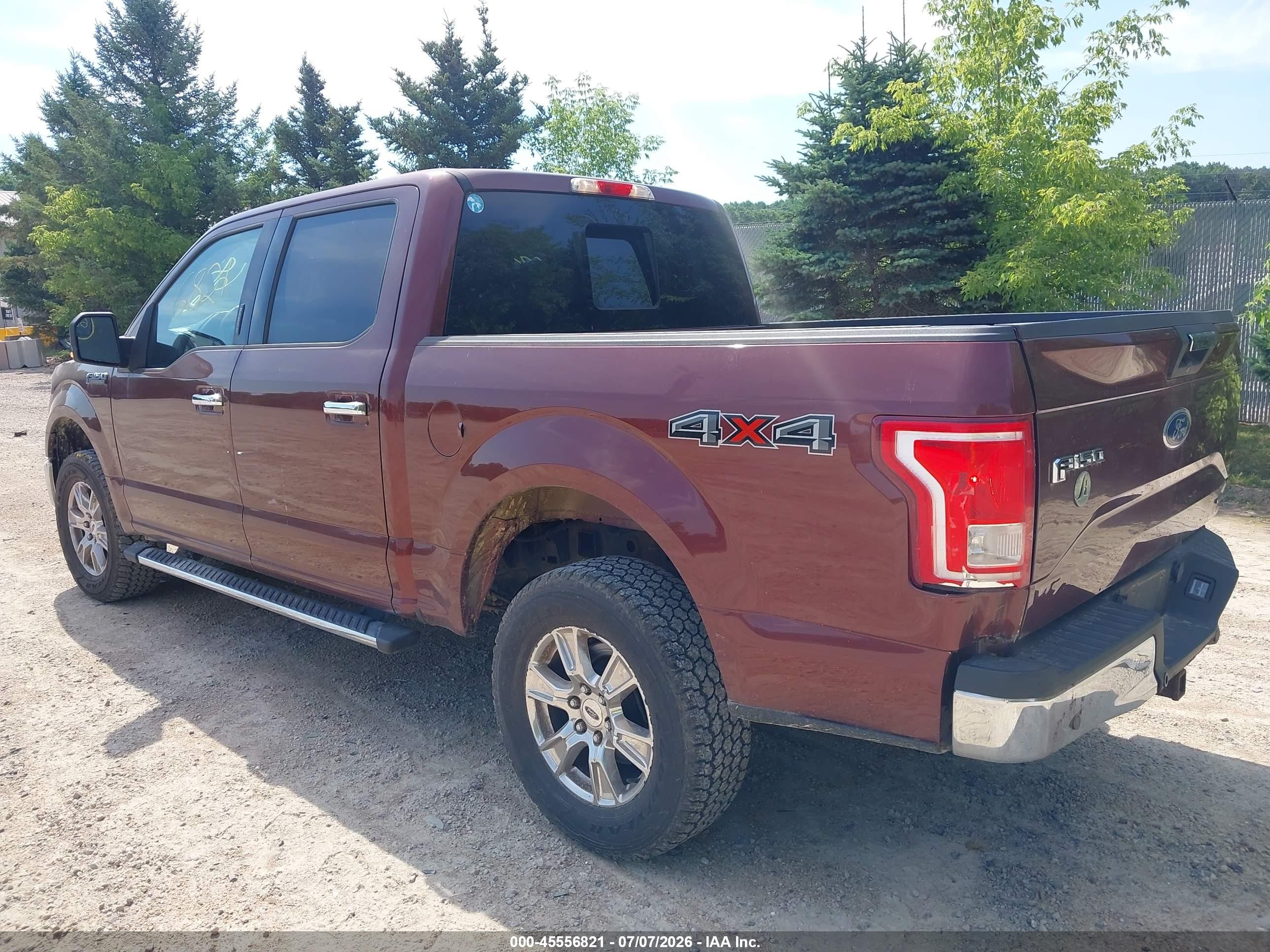 2015 Ford F-150 King Ranch/lariat/platinum/xl/xlt Maroon vin: 1FTEW1EF9FKD06201