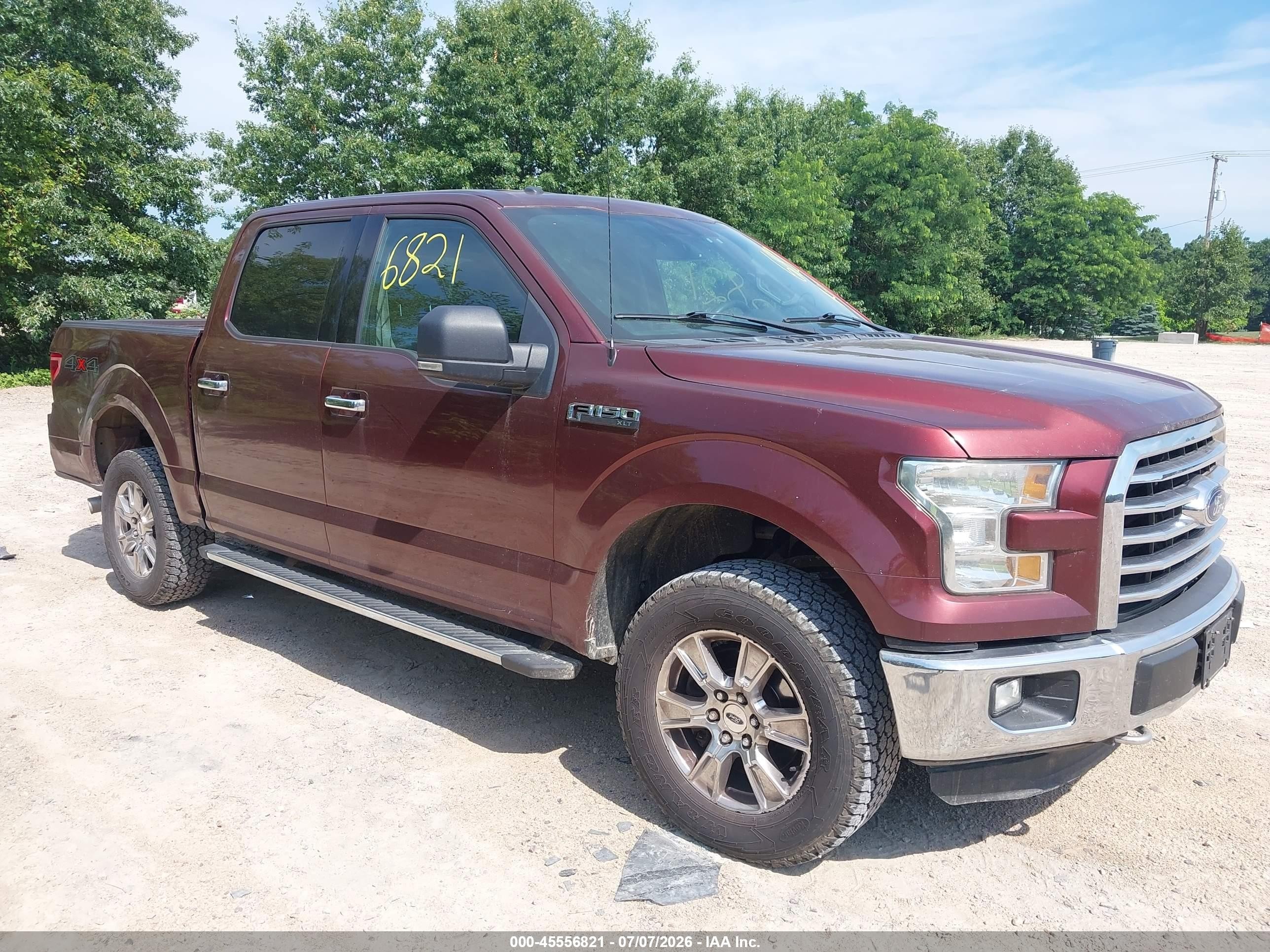 2015 Ford F-150 King Ranch/lariat/platinum/xl/xlt Maroon vin: 1FTEW1EF9FKD06201