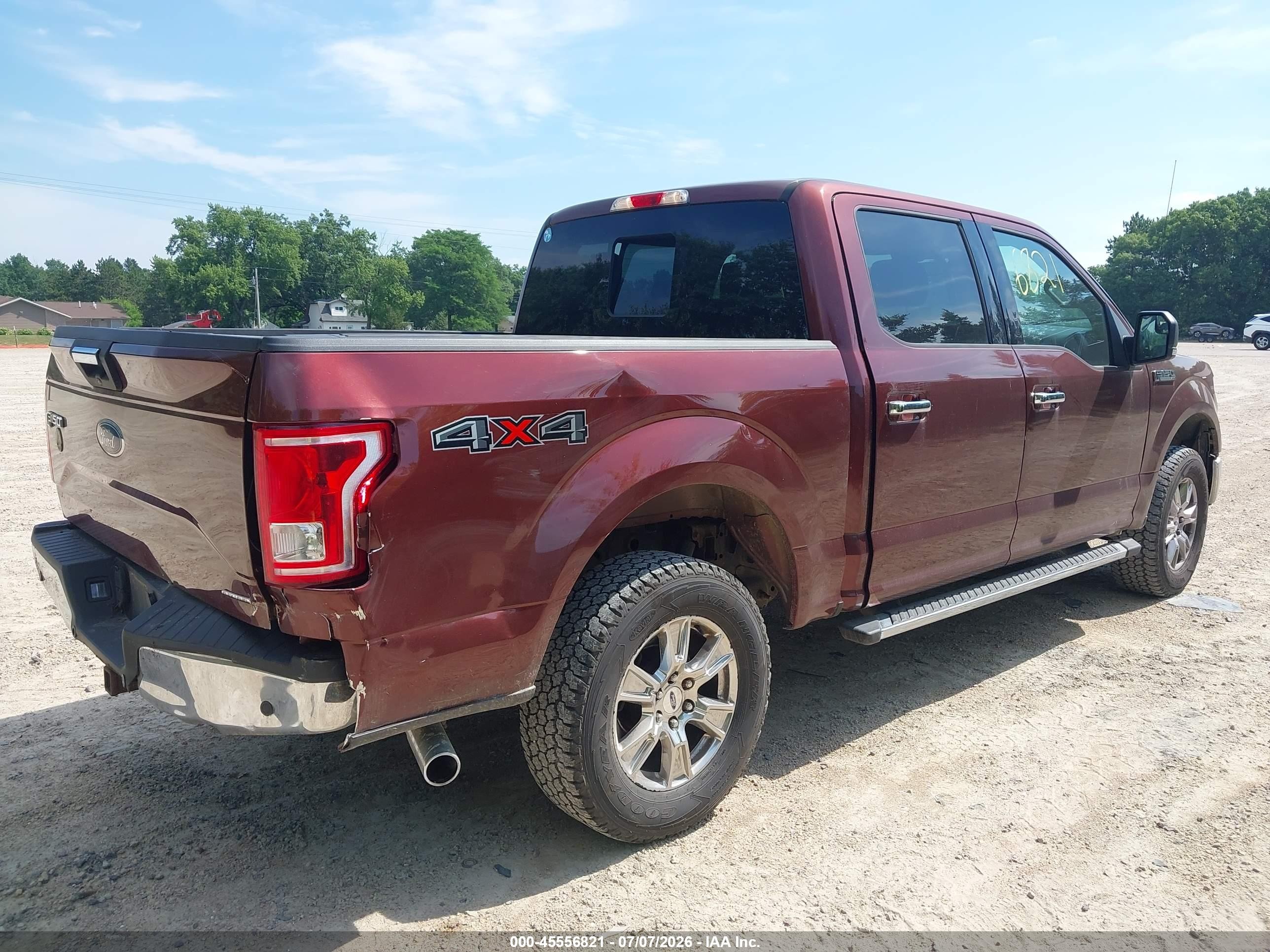2015 Ford F-150 King Ranch/lariat/platinum/xl/xlt Maroon vin: 1FTEW1EF9FKD06201